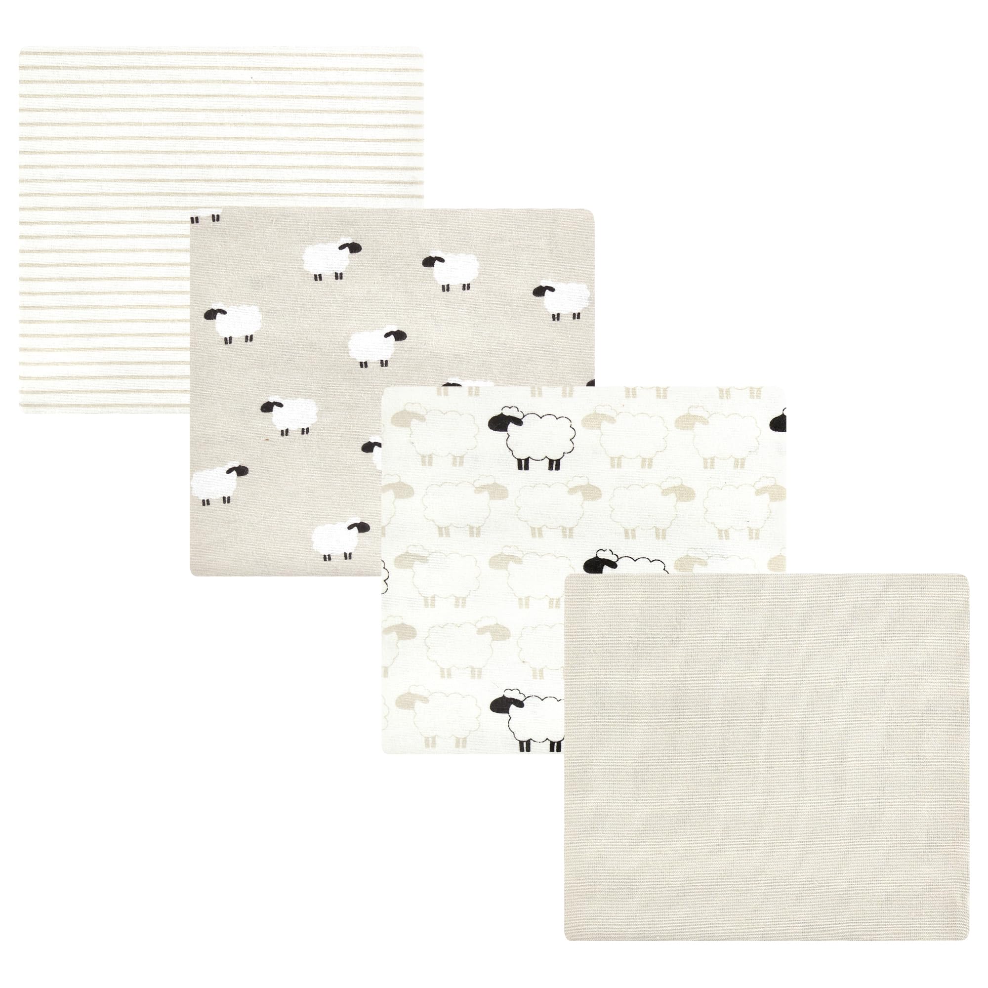 Luvable Friends Little Treasure Flannel Receiving Blankets 4pk