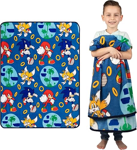 Franco Ropa de cama para niños manta de felpa súper suave 46 x 60 pulgadas Sonic The Hedgehog anime