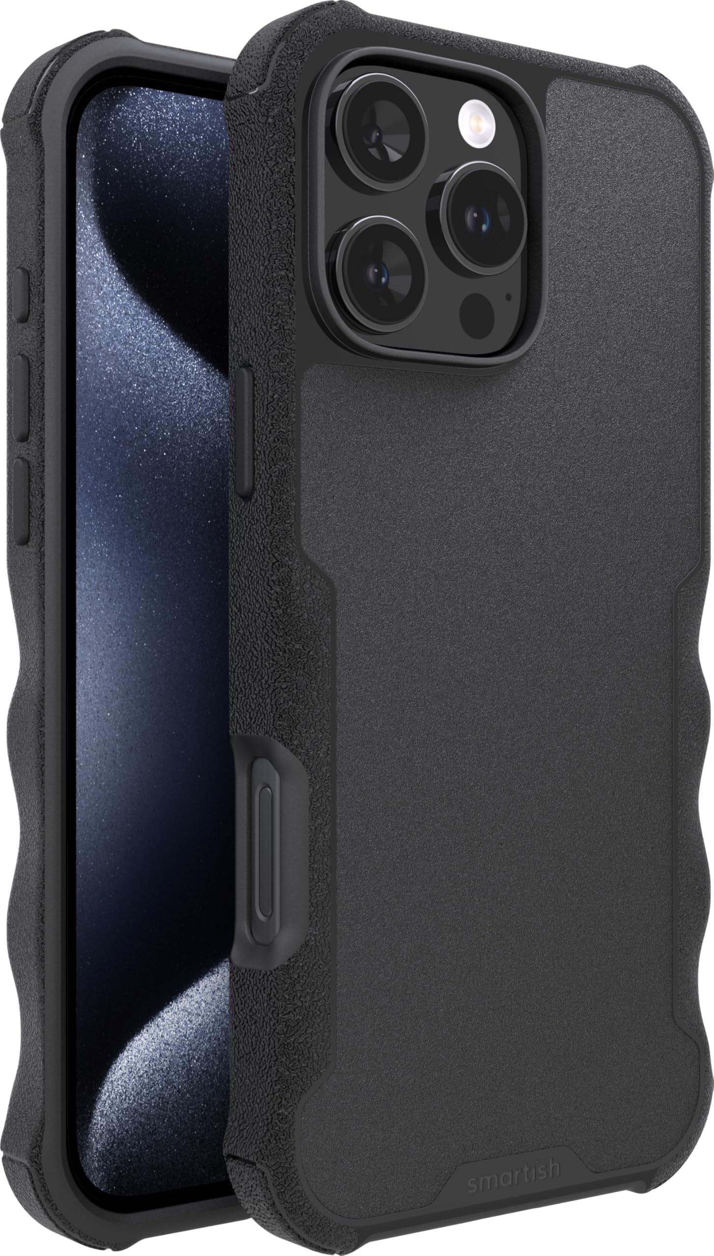 Smartish® iPhone 16 Pro Max Protective Magnetic Case - Gripzilla Compatible with MagSafe [Rugged + Tough] Heavy Duty Armor Cover Drop Tested Protection for Apple iPhone 16 Pro Max - Black Tie Affair