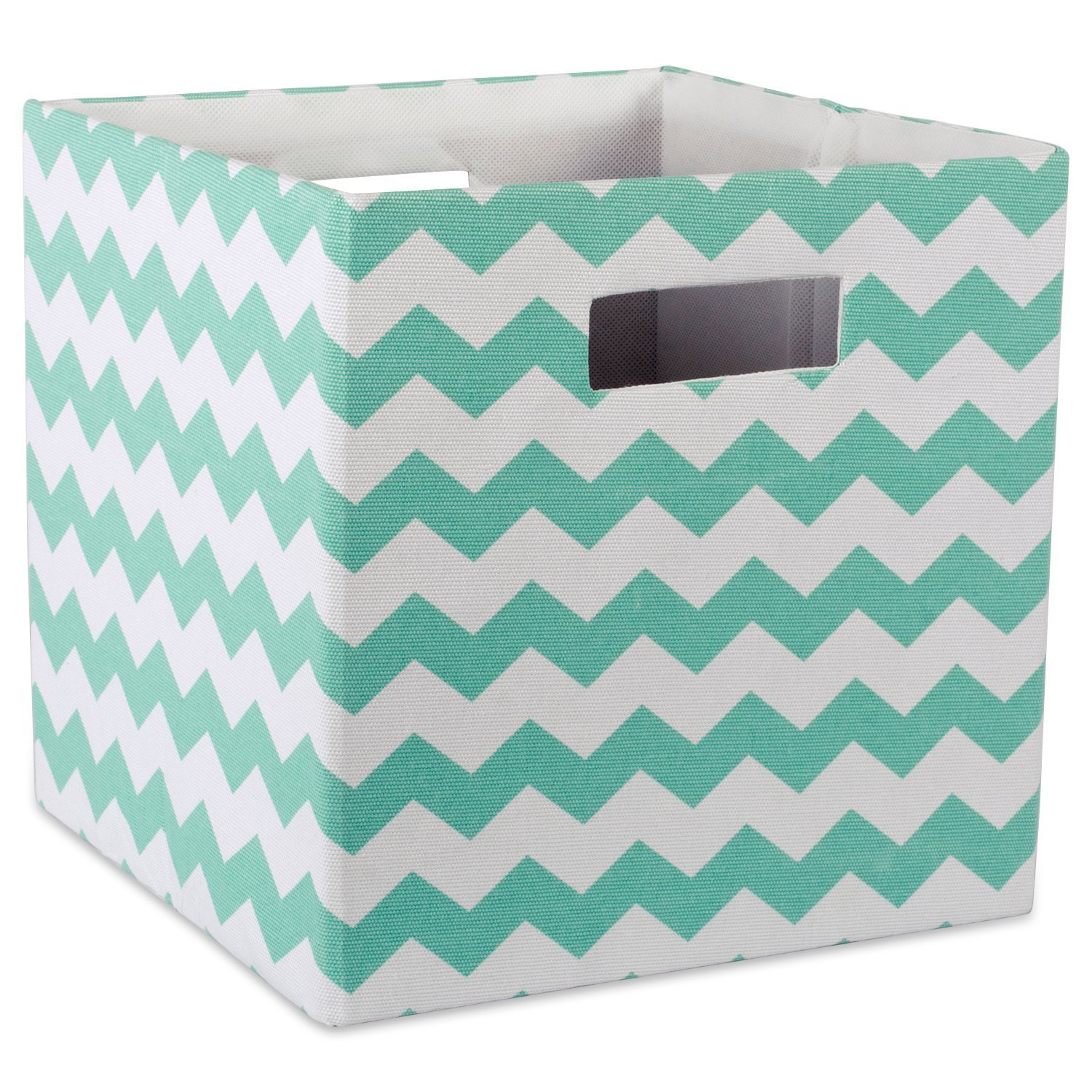 DII Design Imports Polyester Cube Chevron Aqua Square