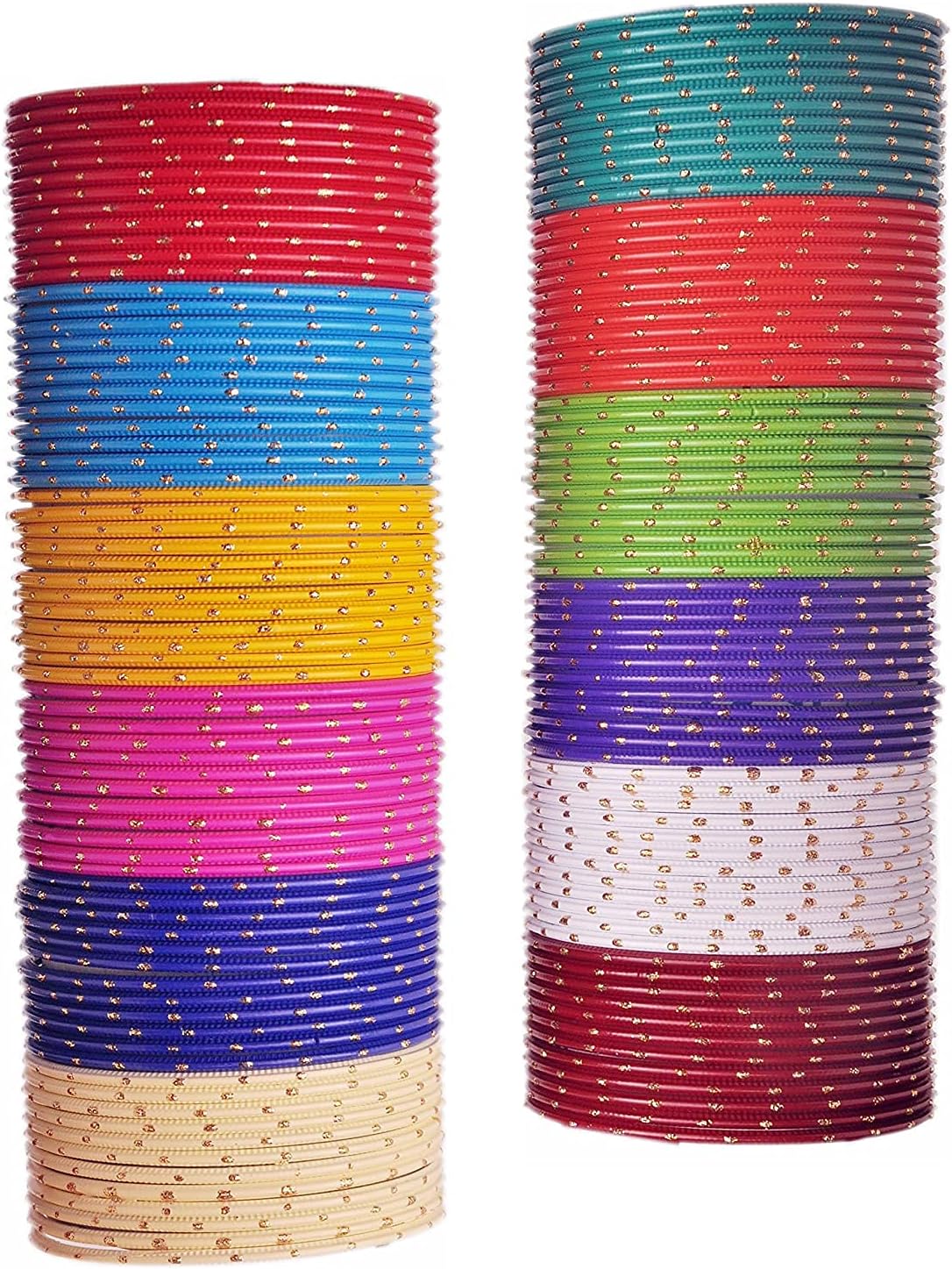 Non-Precious Metal with Base Metal Spreads with Zari and Cutting Pattern Glossy with Matte Finished Bangle set for Women and Girls