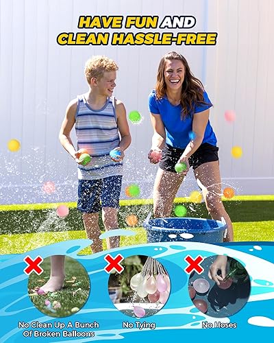 Miniatura 6 de SOPPYCID - 20 globos de agua reutilizables, juguetes de piscina y playa para niños, diversión de verano al aire libre, juguetes de agua para niños y