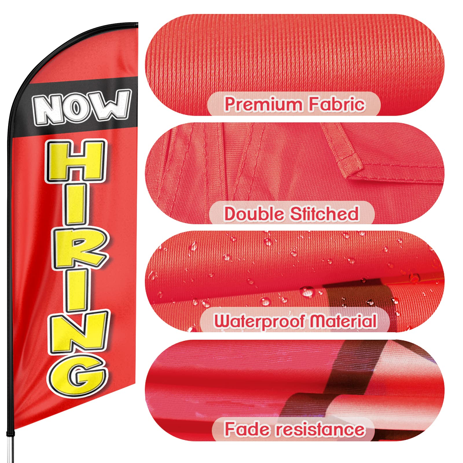 Bandiera Pubblicitaria Swooper Per Anguria - 20m O 12m - Con Piume Colorate