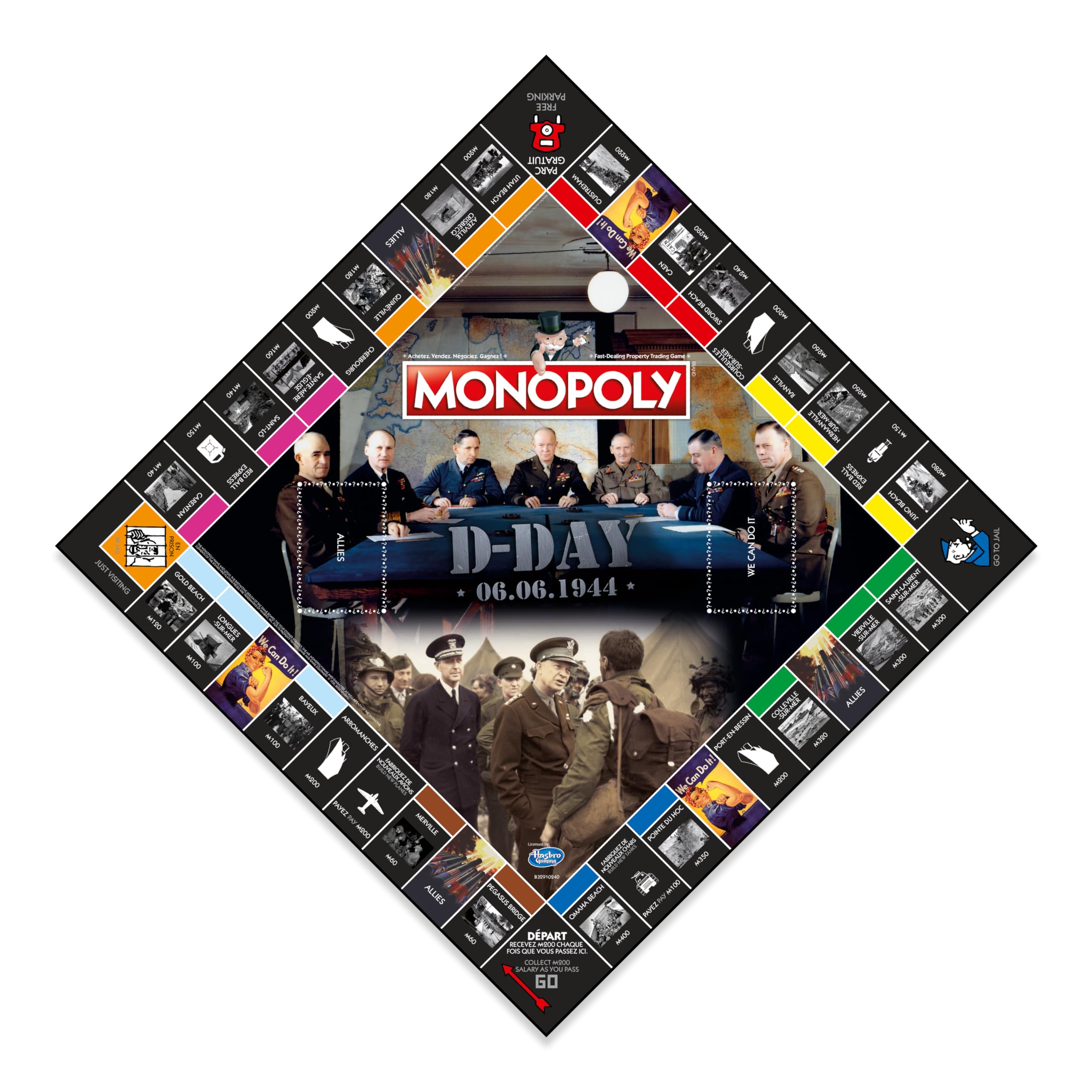 Winning Moves Monopoly D -Day en français - Jeu De Plateau 8+ - Jeu de Société pour 2 à 6 Joueurs - Jeux de Société Famille en français
