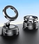 Support de voiture pour MagSafe Tous les Smartphones Rotation One-Tap pour les appels, N55 Aimants Stay Rock-Solid ABS Aimante Silicone Nano Gel Suction et 24 N55 Support de réglage 180/360 pour aimants Twist-Lock -Noir