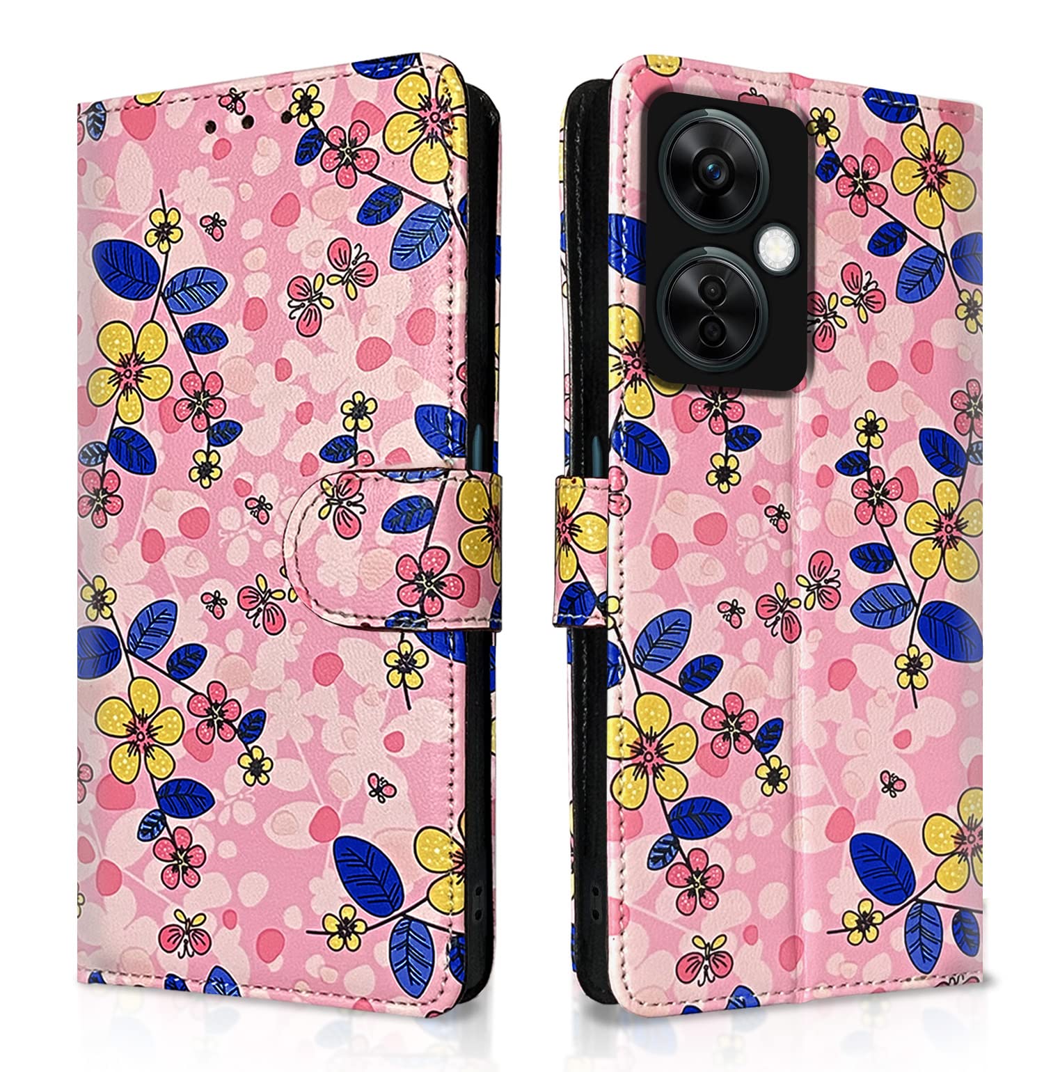 Pikkme OnePlus Nord Ce 3 Lite 5G Flip Cover for Girls Leather Finish | Inside TPU with Card Pockets | Wallet Stand and Shock Proof | Complete Protection Flip Case (Pink Flower) (B0C4V1PQHV) Amazon Price History, Amazon Price Tracker