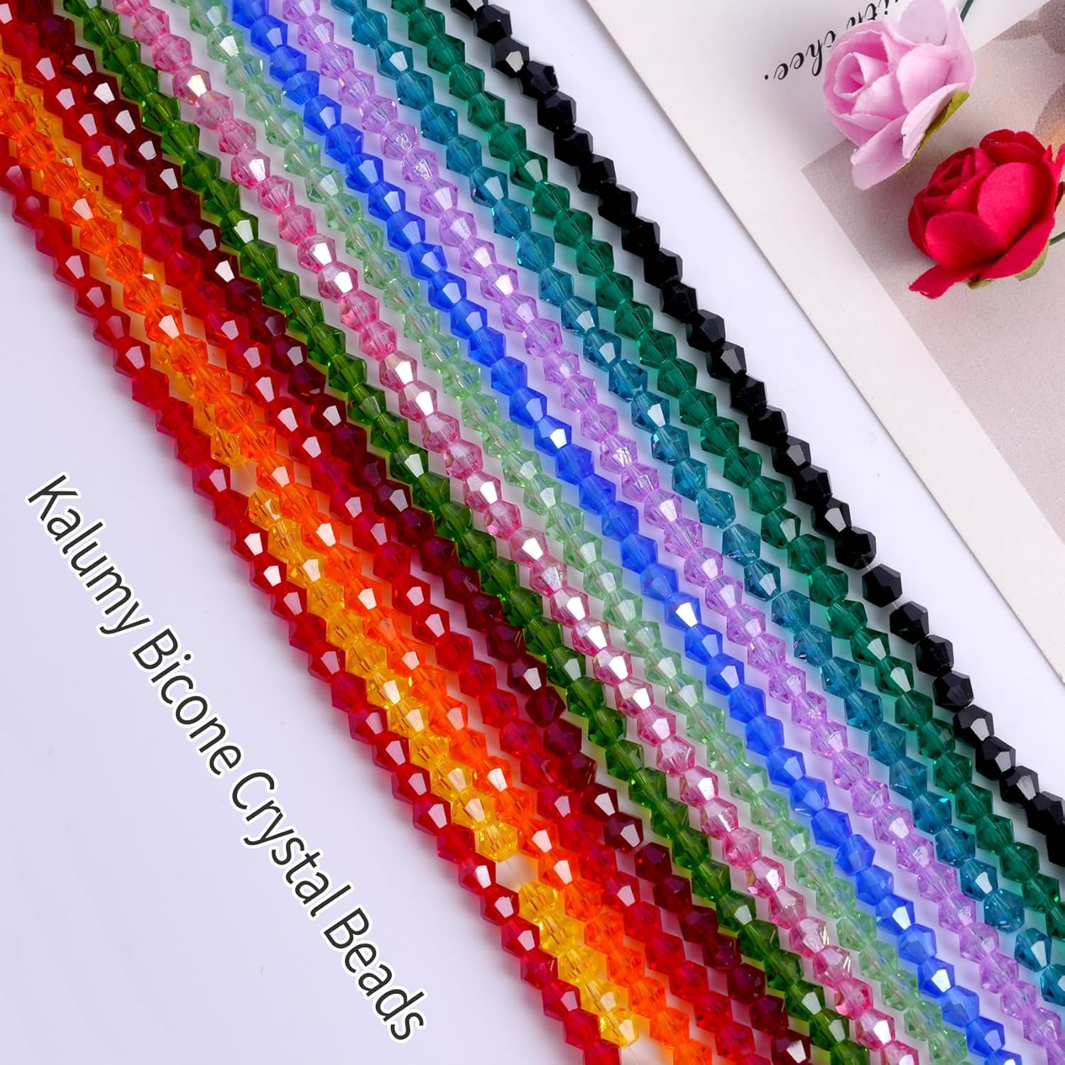 1000PCS Bicone Crystal Beads 4mm Glass Faceted Spacer Beads Bulk for Jewelry Making DIY Bracelets Necklace Earring Crafts (15 Colors) - Image 6
