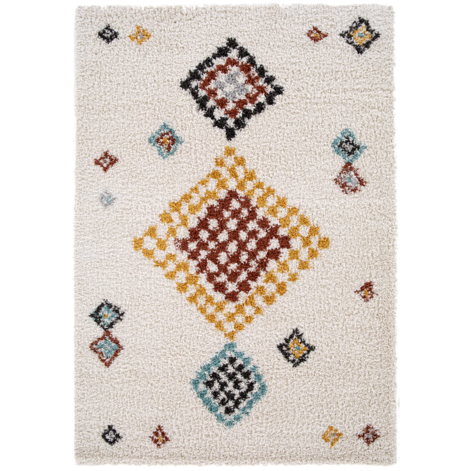 the carpet Bahar Shaggy vloerkleed, elegant hoogpolig tapijt, zacht en onderhoudsvriendelijk, crème/zwart, 200 x 290 cm the carpet Bahar Shaggy vloerkleed, elegant hoogpolig tapijt, zacht en onderhoudsvriendelijk, crème/zwart, 200 x 290 cm