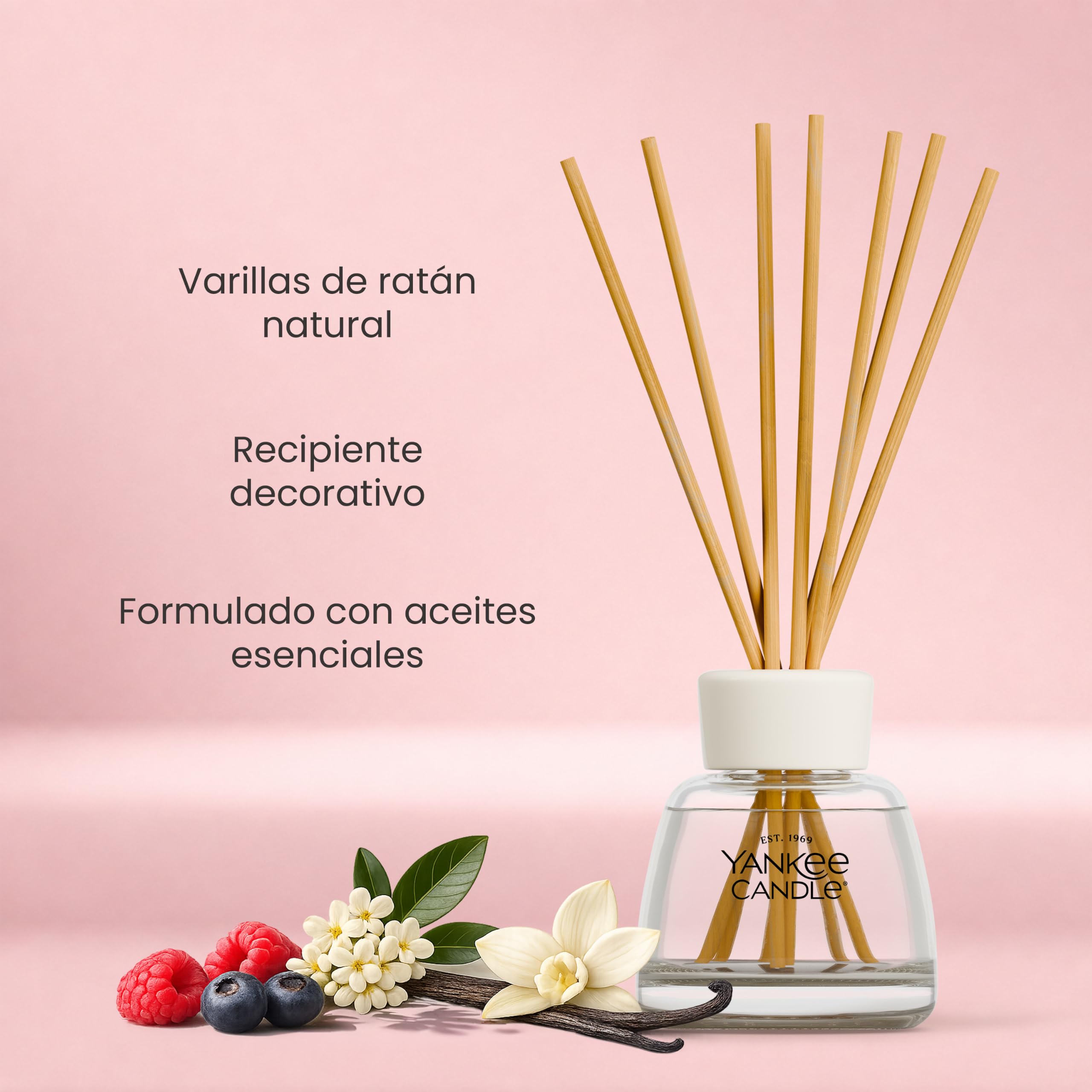 Yankee Candle Difusor de varillas | Pink Sands | Para espacios pequeños y medianos | Hasta 10 semanas de fragancia