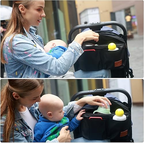 Miniatura 5 de Miracle Baby Bolsa organizadora de cochecito para mamá, bolsa de pañales universal para almacenamiento de cochecitos, compatible con la mayoría