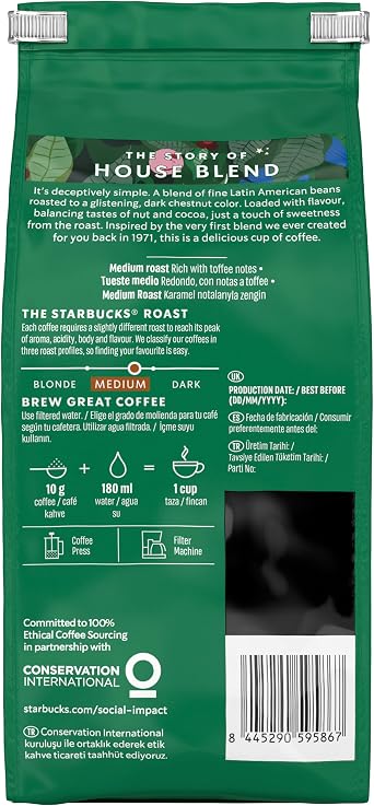 Starbucks House Blend Ground Coffee 200 G