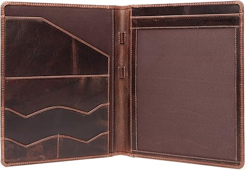 Miniatura 8 de Luxeoria - Carpeta de cuero para cartera, organizador profesional, carpeta de currículum, tarjeta de visita y soporte para documentos, carteras para
