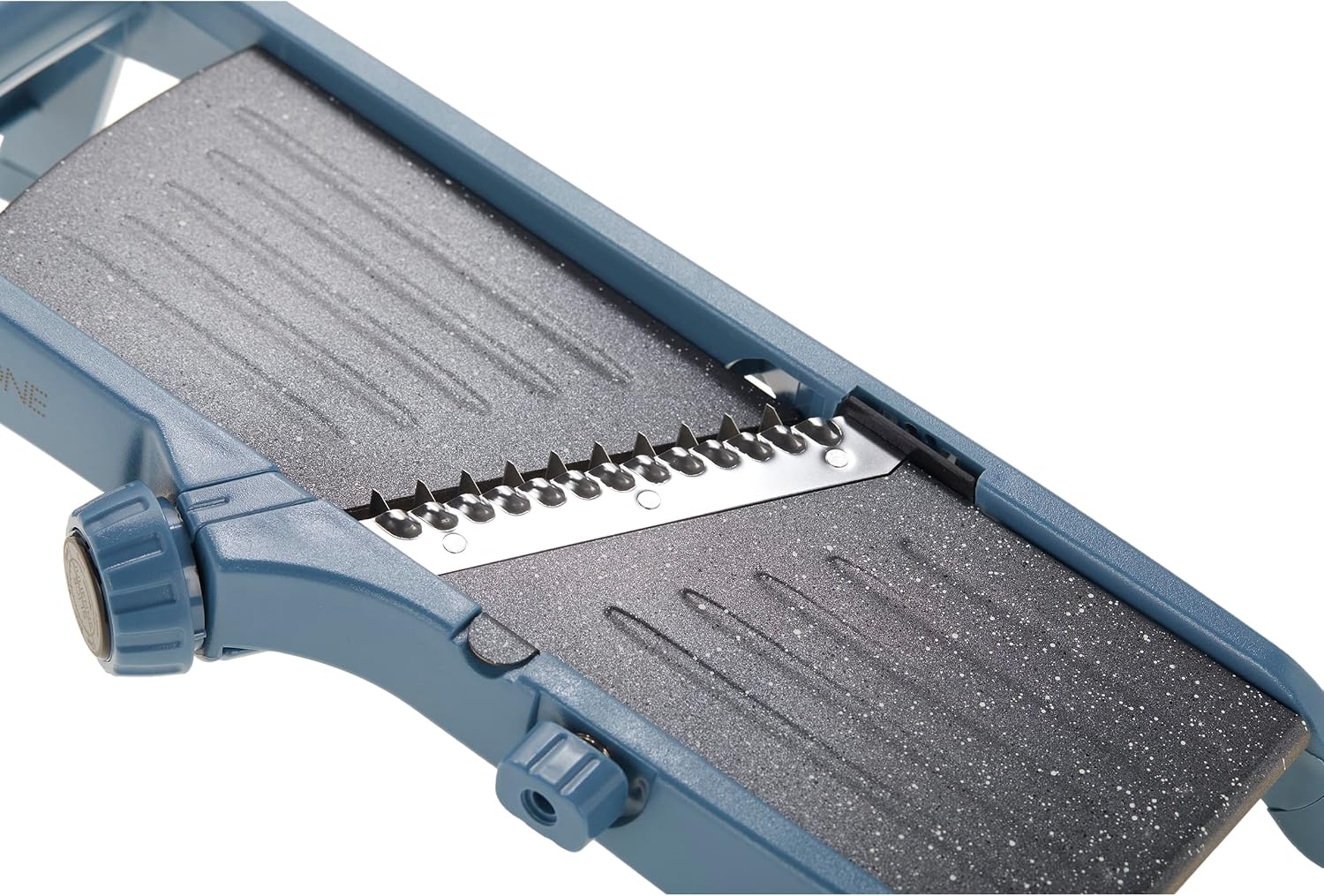 Close-up of the mandoline's julienne blades