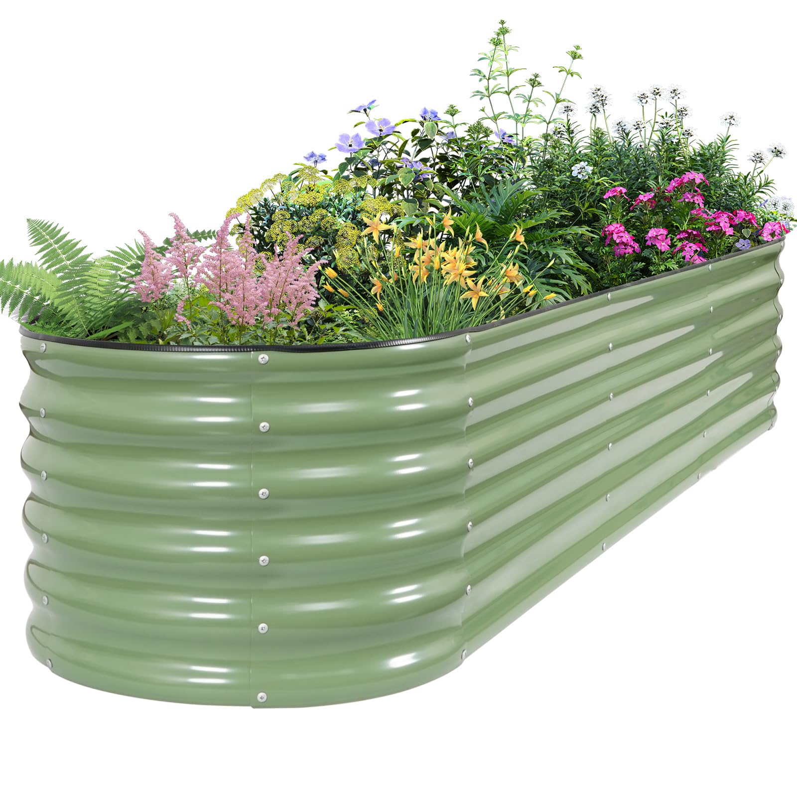 BIRDSINYARD Galvanized Raised Garden Bed 8x2x1.4 ft