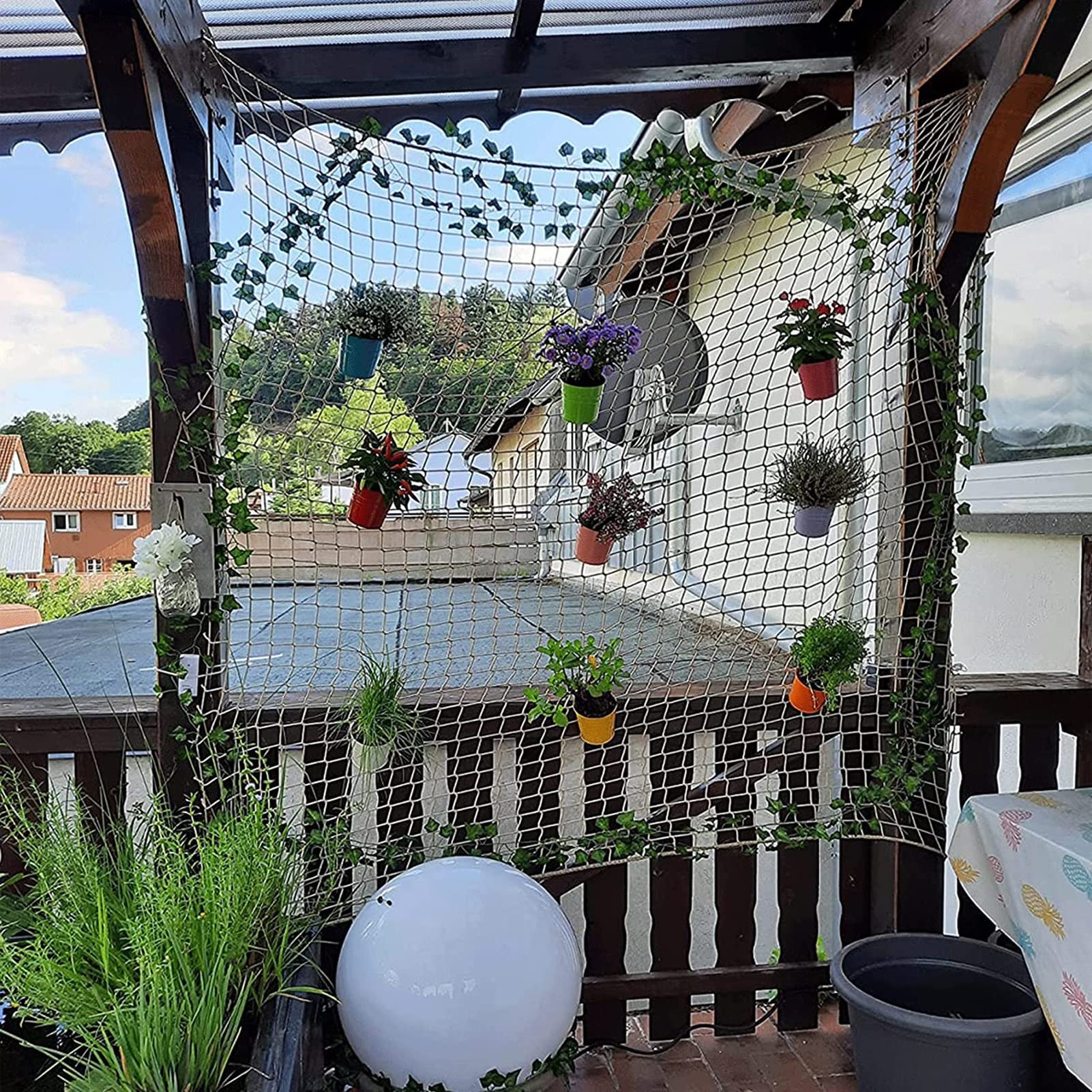Kinder Gartenzaunschutznetz Schachtabdeckungsnetz Patio-Fallnetz Netzseiltunnel Seilnetz Baustellen-Treppenschutznetz Color : 5cm mesh, Size : 4x8m(13x26ft)