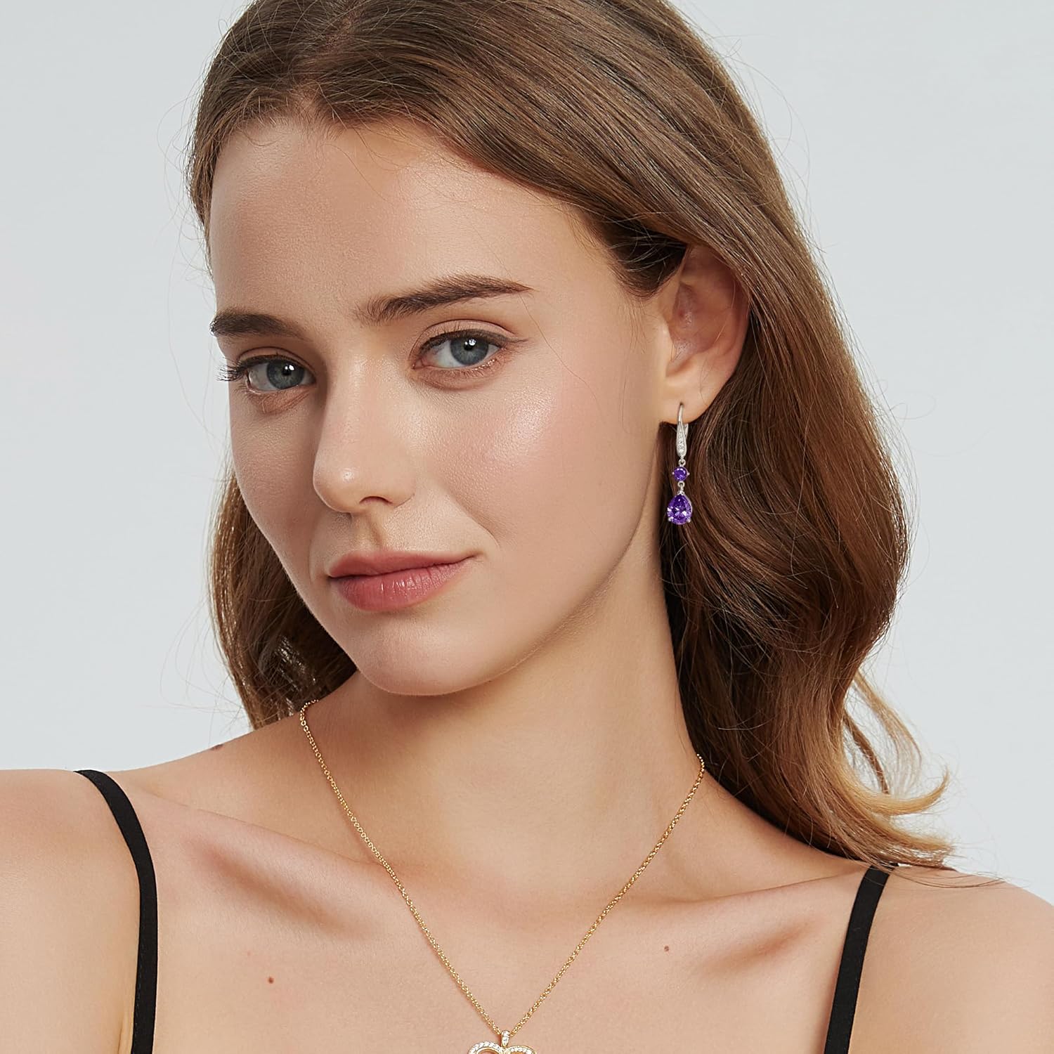 Teardrop Dangle Drop Earrings for Women 925 Sterling Silver Birthstone Leverback Earrings Birthday Valentines Day Anniversary Jewelry Gifts for Women Mom Wife Her - Image 4