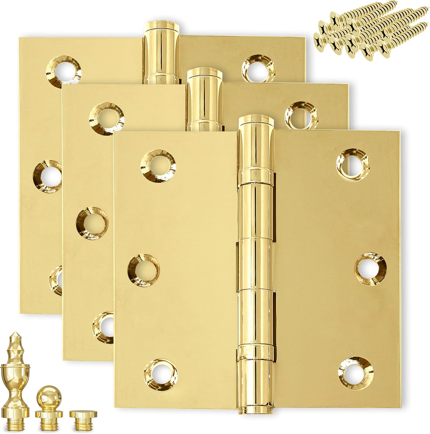 Finsbury Hardware Solid Brass Door Hinge Heavy Duty Ball Bearing