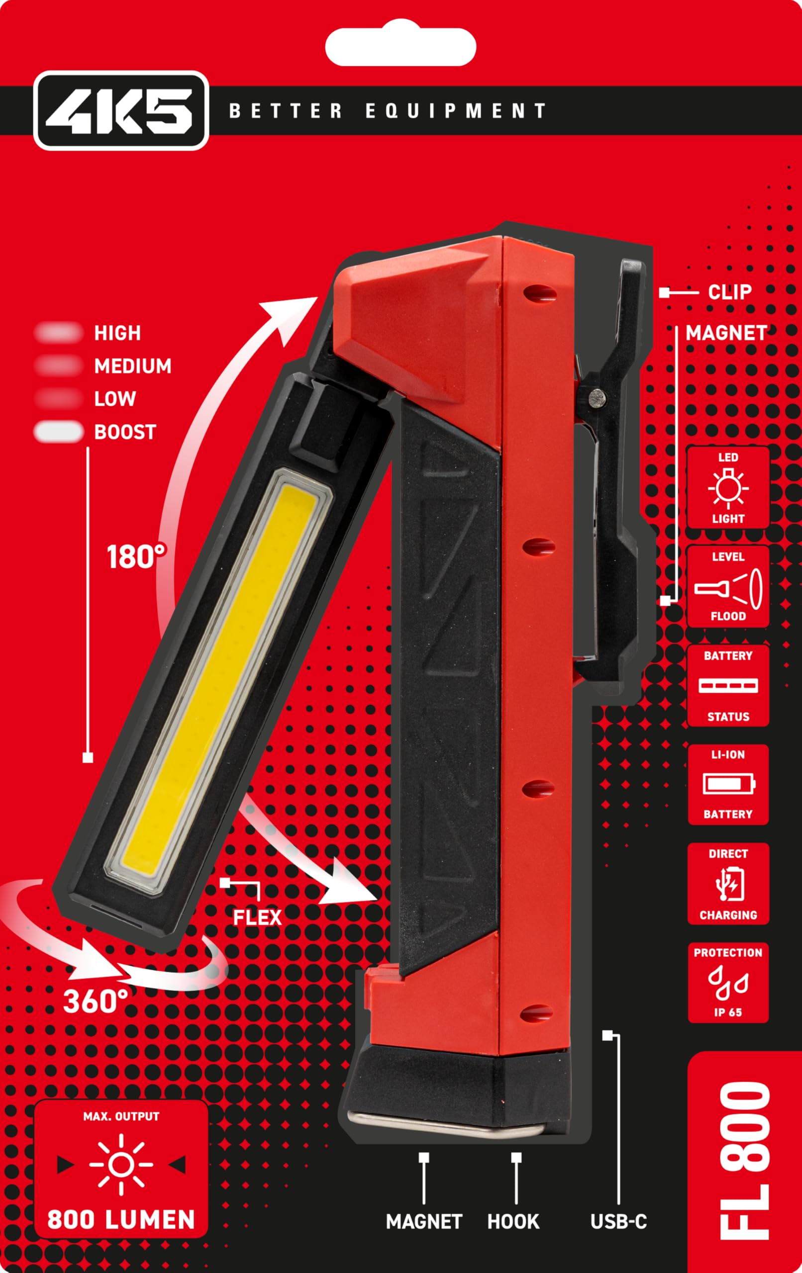4K5 LED Arbeitslampe, FL 800, Handlampe mit 800 Lumen