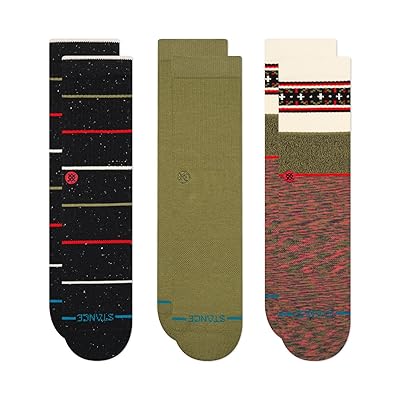 Stance Greetings 3 Pack Crew Knee High Socks Shoes Black