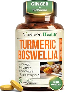 Boswellia Serrata Turmeric Curcumin Supplement: Organic Tumeric, Boswellia Extract, Ginger & BioPerine for Max Absorption – Inflammation & Joint Supplements for Men & Women – Non-GMO – 60 Tablets