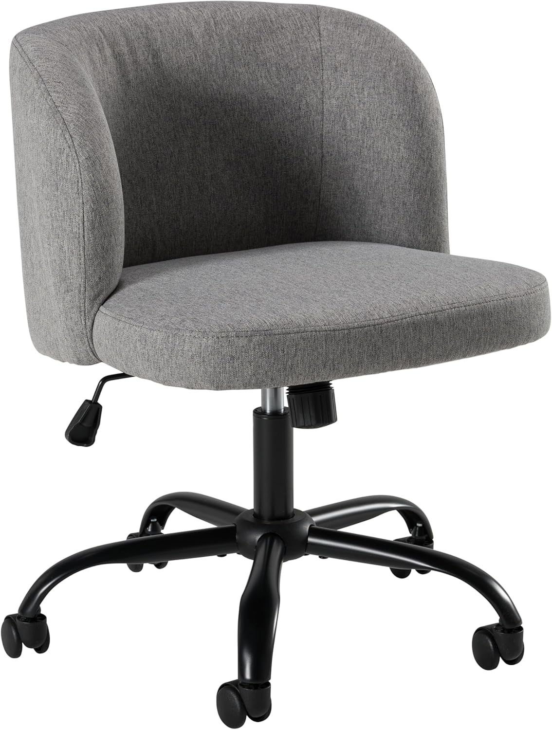 Bush Home Armless Desk Chair for Home Office, Adjustable Seating with Wheels and Swivel Base, Pembroke Collection, Warm Gray Fabric Upholstery