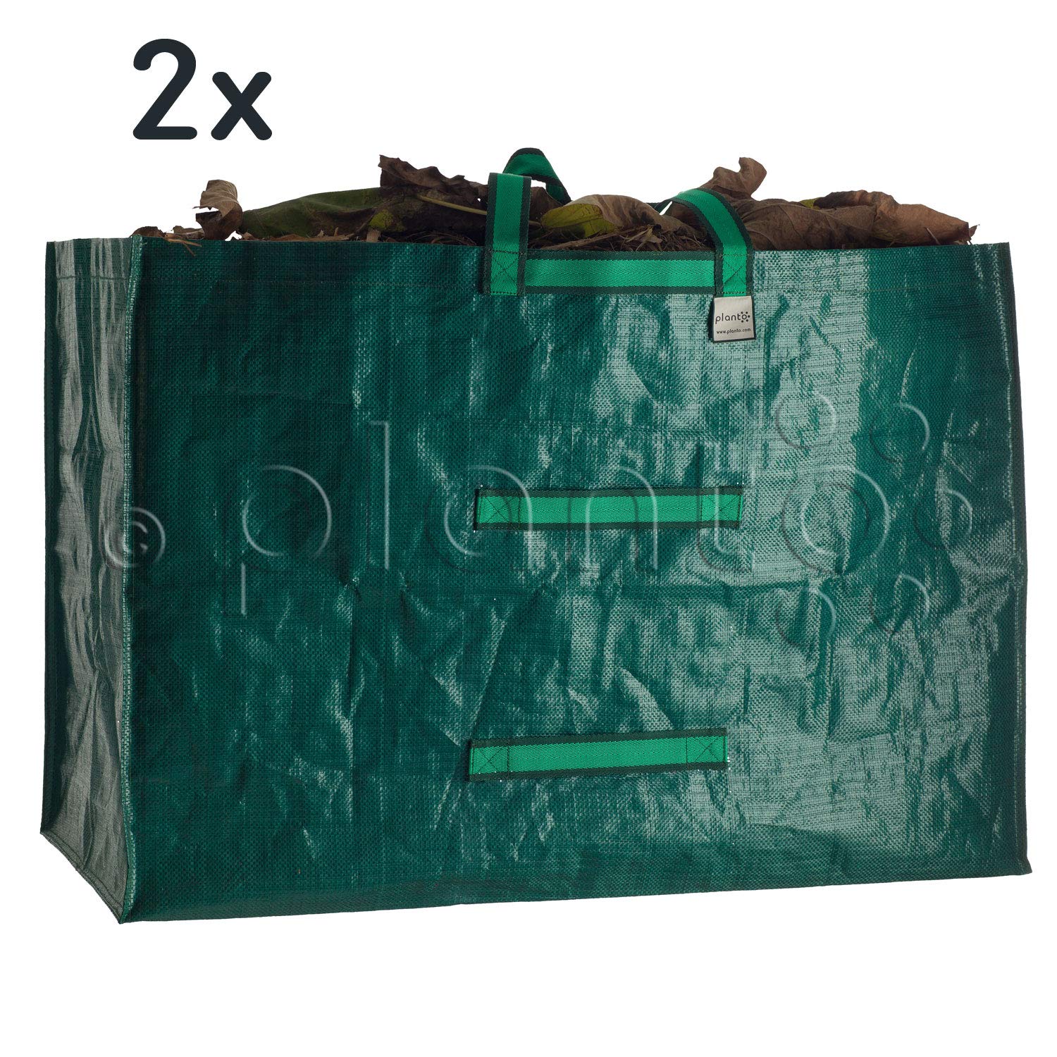 planto Jumbo Gartensack Gartenabfallsack Gartensammler Gartentasche Abfallsack Gartentaschen für Gartenabfall Laubsack in Profi-Qualität (250 Liter; Maße: ca. 87 x 60 x 48 cm) 2 Stück