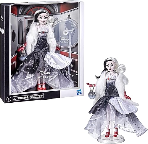 Miniatura 2 de Disney Princess Style Series Cruella De Vil, Muñeca de moda de estilo contemporáneo con accesorios, juguete coleccionable para niñas de 6 años en