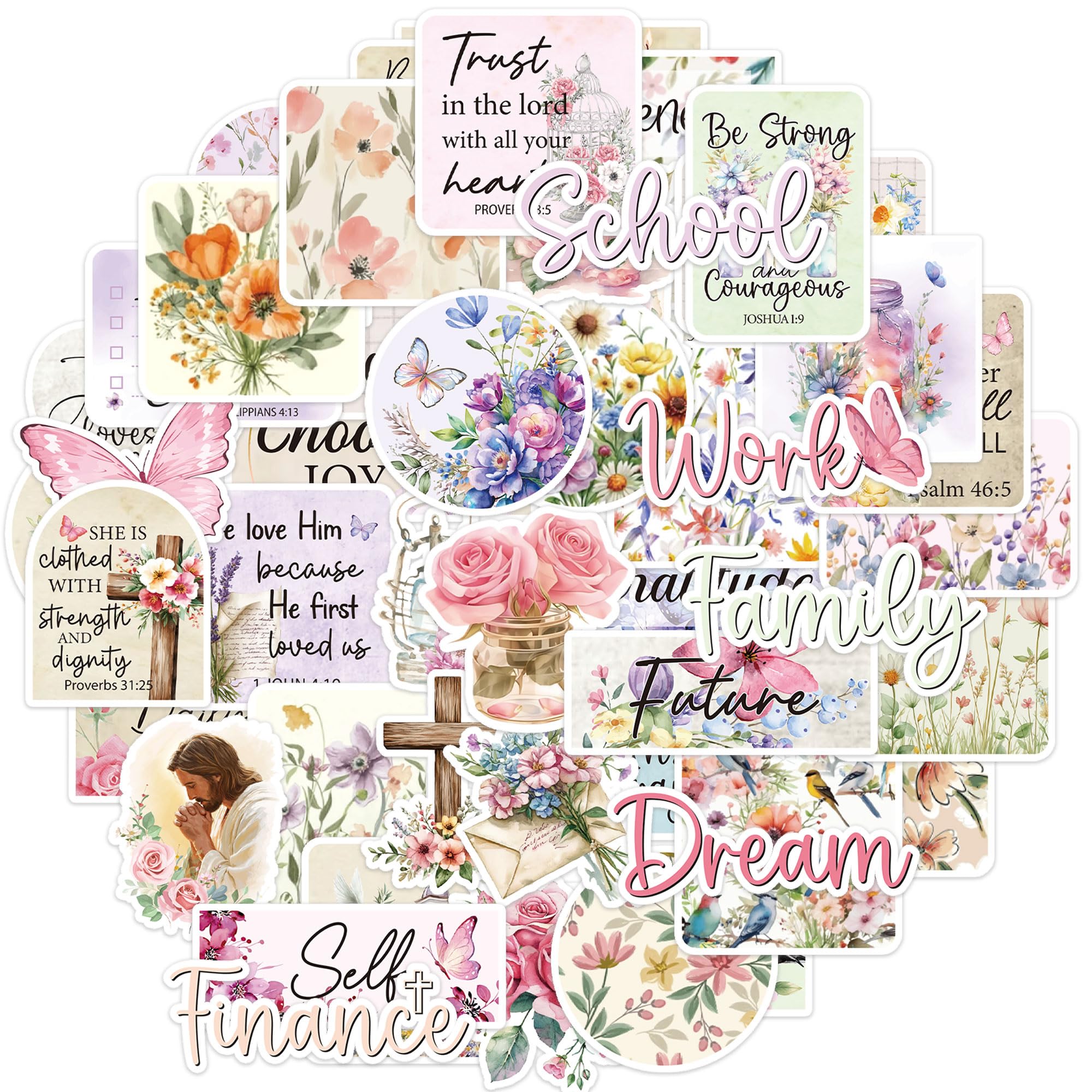 GalaVee 50 Pcs Prayer Board Stickers Christian Faith Bible Verse Sticker