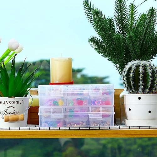 Miniatura 4 de Blulu 24 recipientes pequeños de plástico para almacenamiento de cuentas, contenedores de plástico transparente, contenedores para manualidades