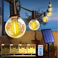 ROVLAK Catena Luminosa Esterno Solare 18M, Luci Solari Giardino con 30+4 Lampadine G40