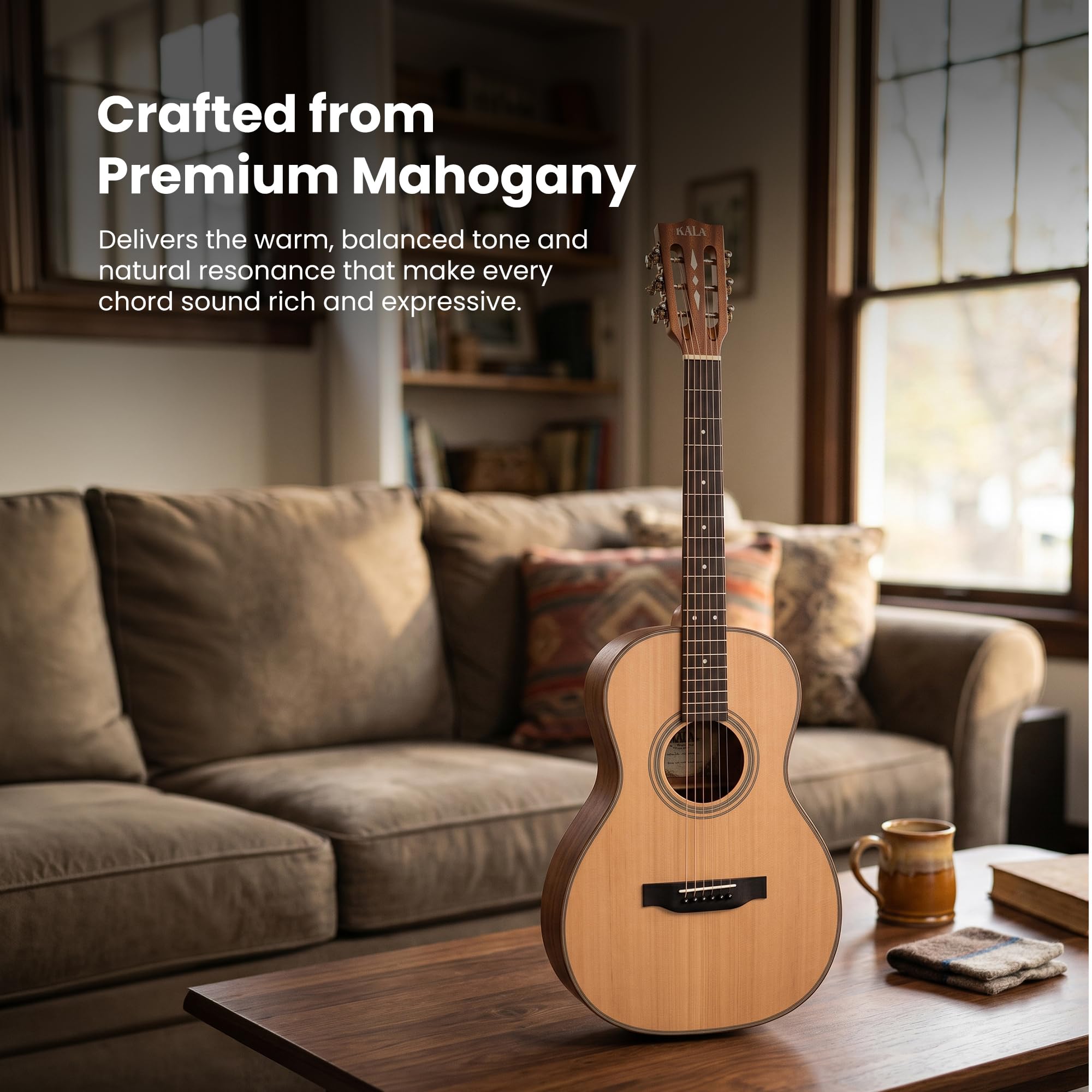 Amazon.com: Kala Cedar Top Parlor Guitar w/Bag : Musical Instruments