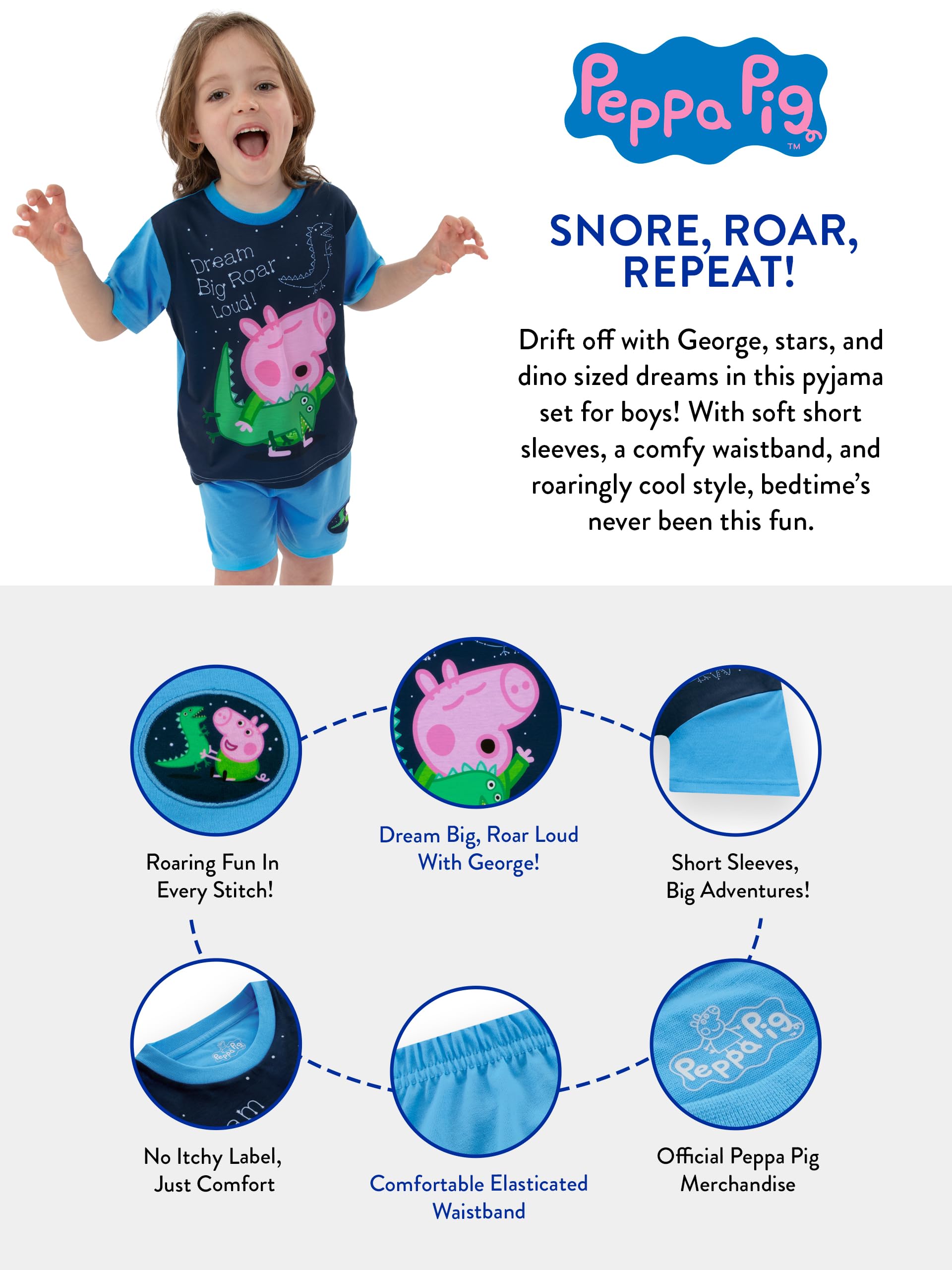 Peppa Pig Pyjamas, Schlafanzug Kurz Pyjama, George Pig Schlafanzug Jungen Set, Sommer Schlafanzüge Für Jungen
