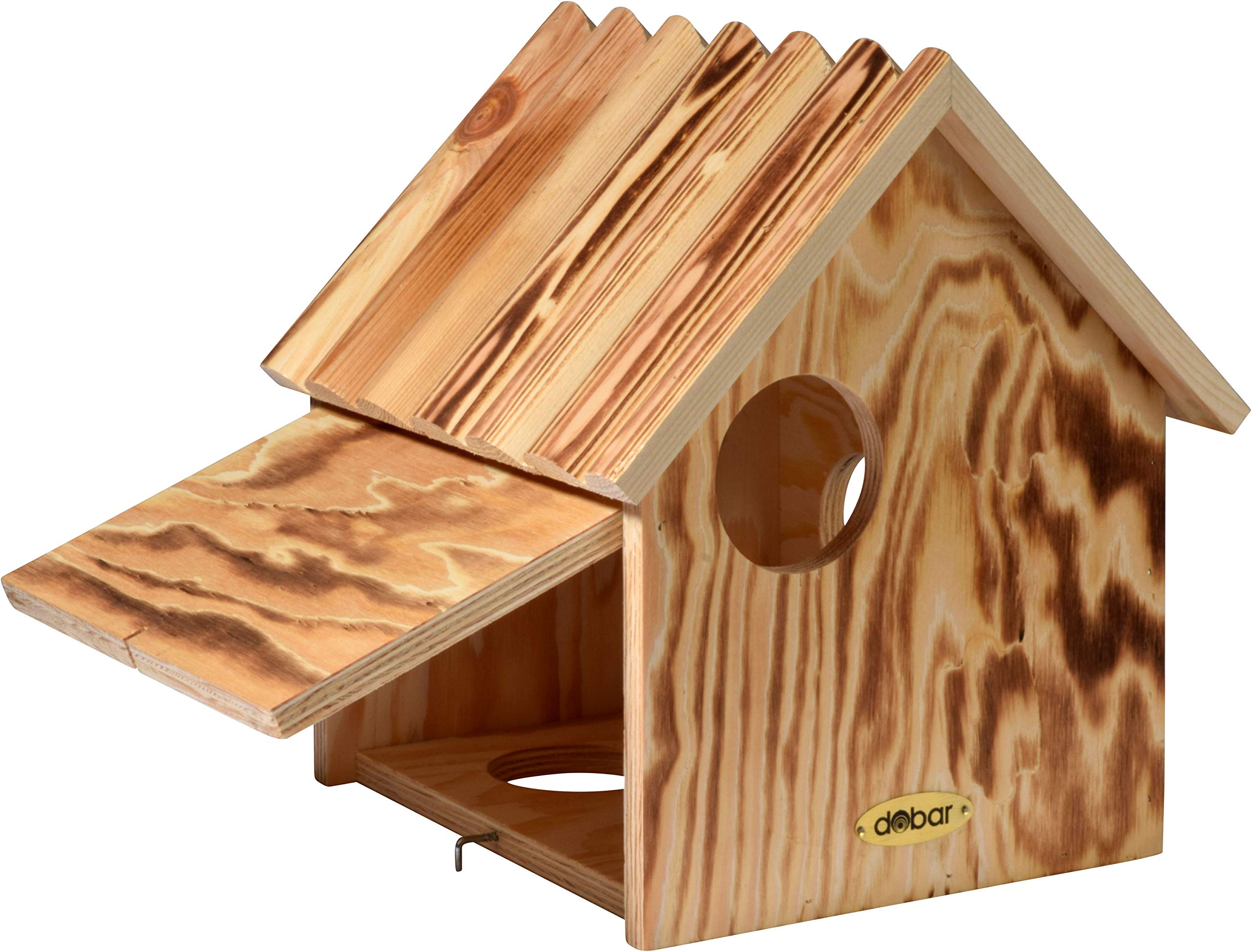Pialla per scoiattoli con 3 ingressi, per scoiattoli, 26 x 26 x 29 cm, in pino fiammato
