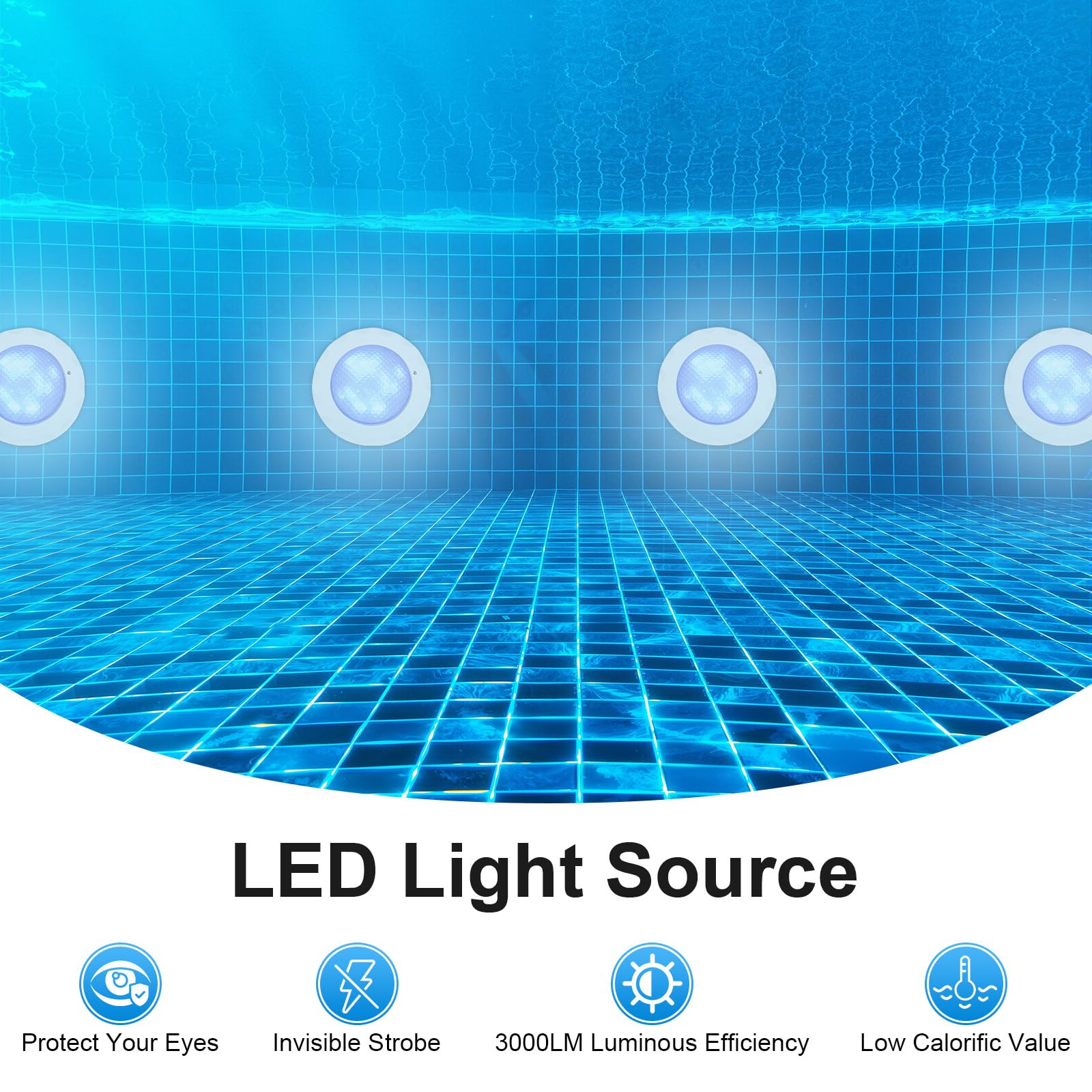 Schwimmbad Licht, Led Schwimmende Poolbeleuchtung, 2835 Lichtperlen, Rgb-lichtfarbe, Kann In Hotelschwimmbecken, Disco-schwimmbecken, Außenpools, Clubhouse, 3000lm, Wasserdichte Ip68