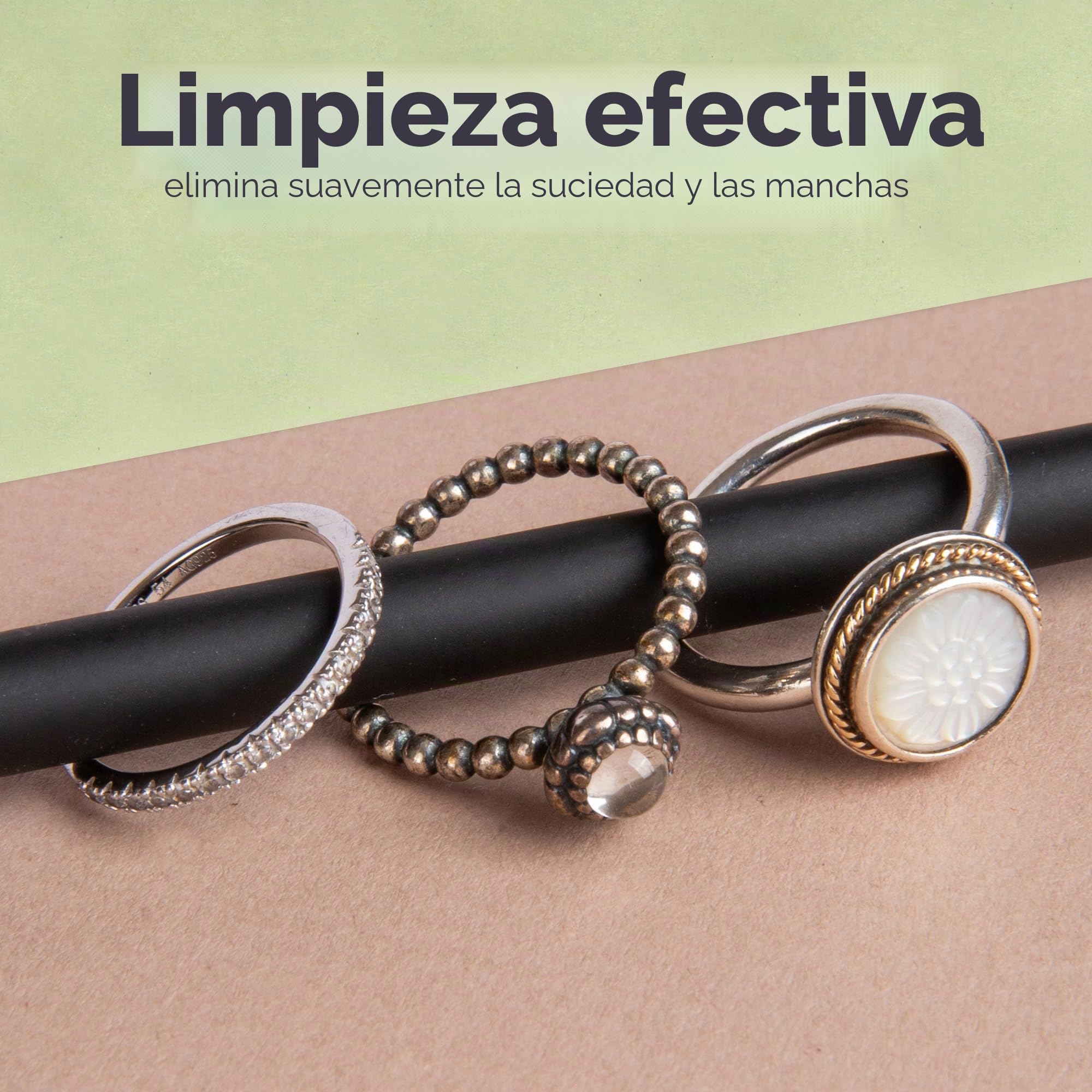 Solución limpiadora de joyas, kit de limpieza de relojes, oro y plata, limpiador de collares, pendientes y anillos, 80 ml, restaura el brillo con el paño y el cepillo incluidos