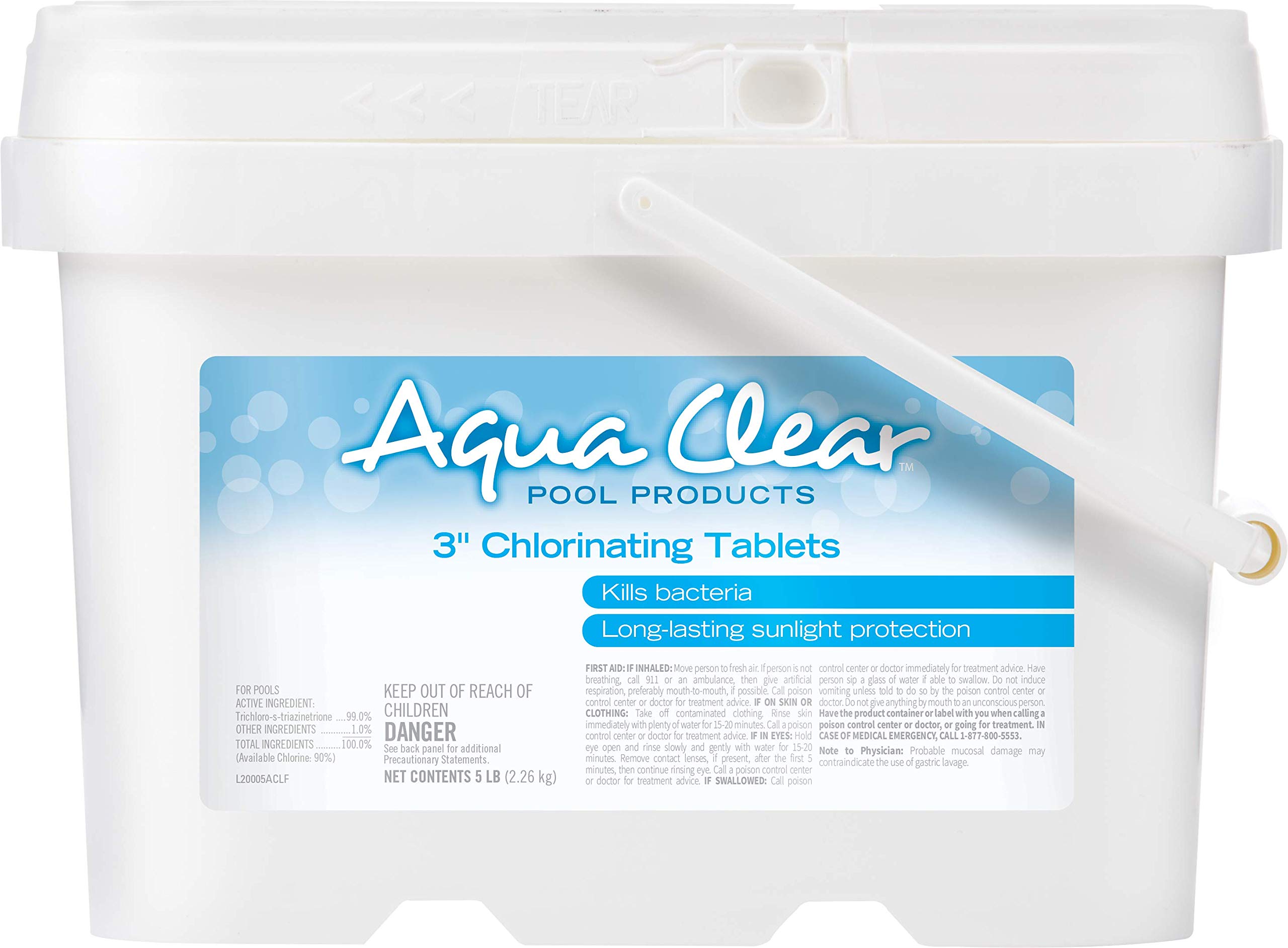 Aqua Clear™ Pool Products 3” Chlorinating Tablets 5 lb, Tablets Individually Wrapped