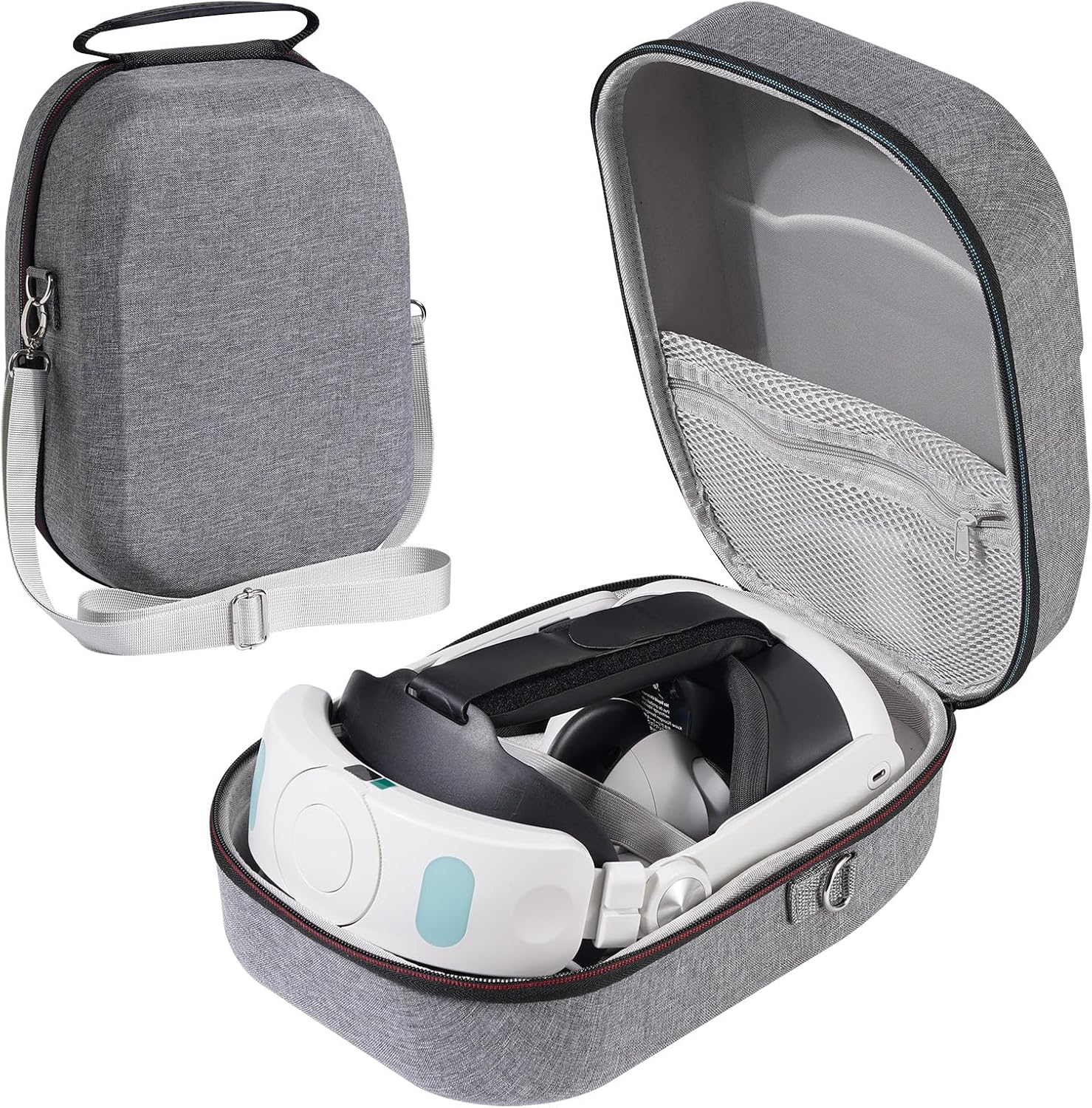 ANMIEL Hard Carrying Case for Meta Quest 3, Compatible with Meta Quest 3 VR Headset,Controller Grips,Compatible with Battery Elite Strap,Controllers and Other Accessories,Hard Shell Case-Grey