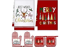 Bencailor 6 Piece Christmas Theme Kitchen Towel Set