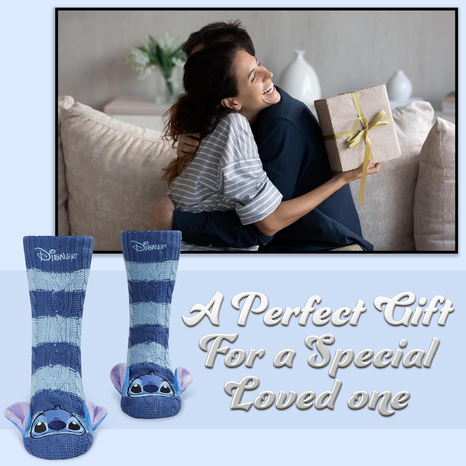 Disney Socks for Women Teens, US Size 4-9, Non Slip & Fluffy Fleece Slipper Socks, Soft, Warm, Breathable, Gifts for Her - Image 4