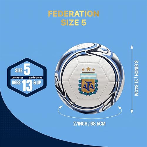Vista 4 de Icon Sports Balón de fútbol de la Asociación Argentina de Fútbol con licencia 14BL_blanco