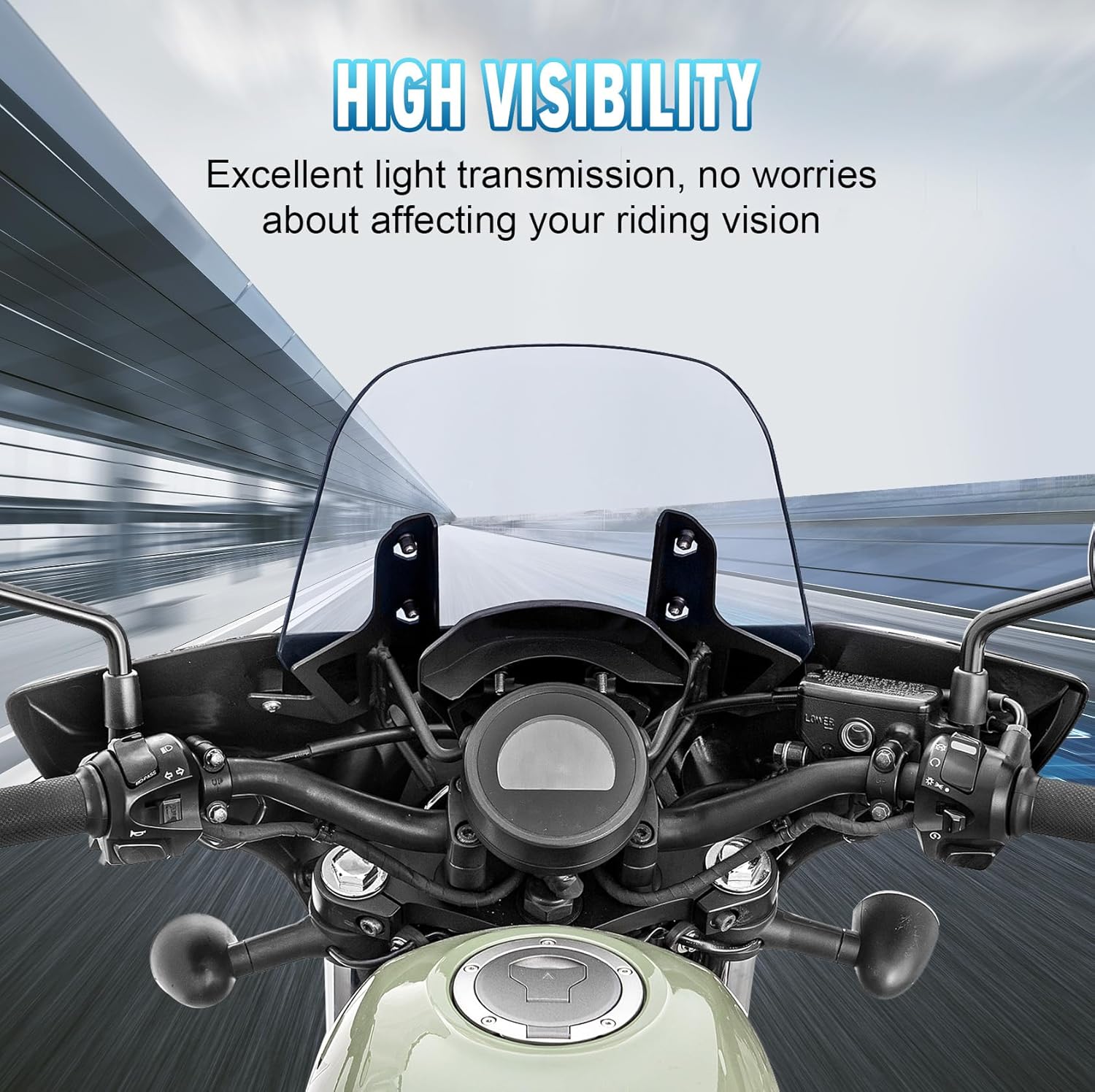 Motorcycle Front Headlight Fairing Cowl with Windshield Deflector Compatible with Rebel 500 CMX 500 2017-2026 Rebel CMX 300 2020-2026 Windscreen Visor, Matte Black+Smoke