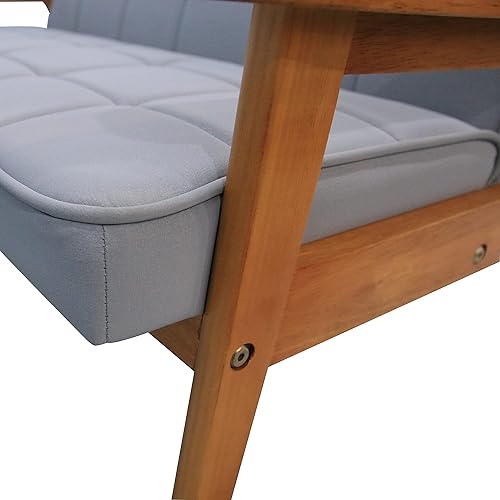 Miniatura 9 de Sofá para niños silla de sofá para niños con marco de madera y reposabrazos silla de sofá infantil para dormitorio sala de estar sala de juegos gris