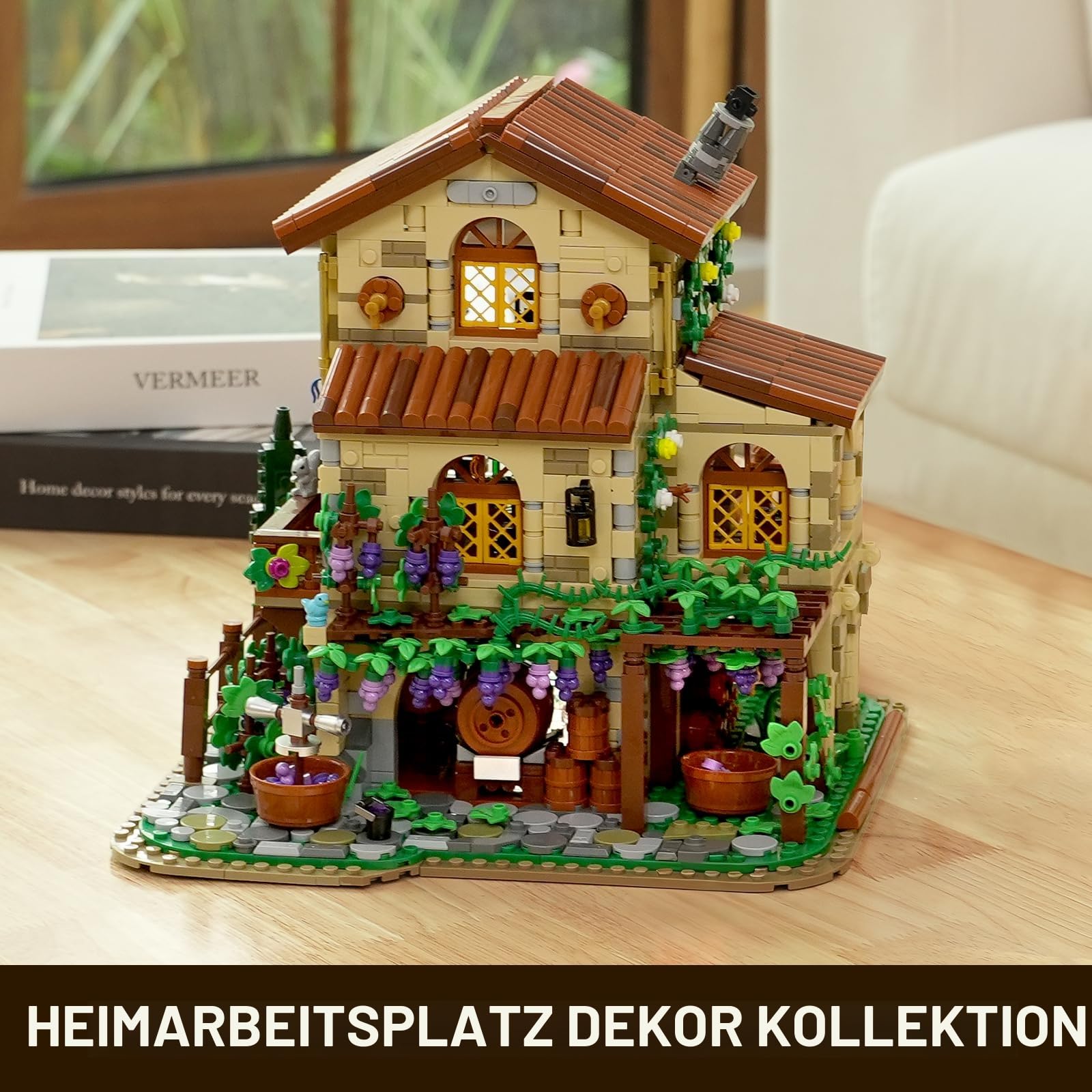 INSOON Weingut Chateau Haus Bauspielzeug mit Licht für Erwachsene | Weinberg Schloss Klemmbausteine Modell, Zuhause Dekoration, Weinberg Anwesen Bausatz für Jungen Mädchen 12+(1826 Stück)