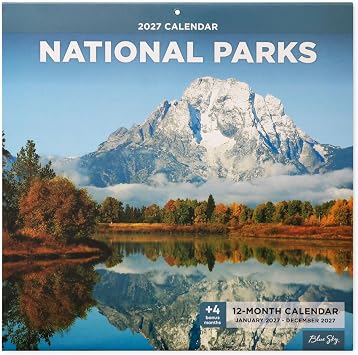 Blue Sky 2027 Monthly Wall Calendar, 12x12, National Parks