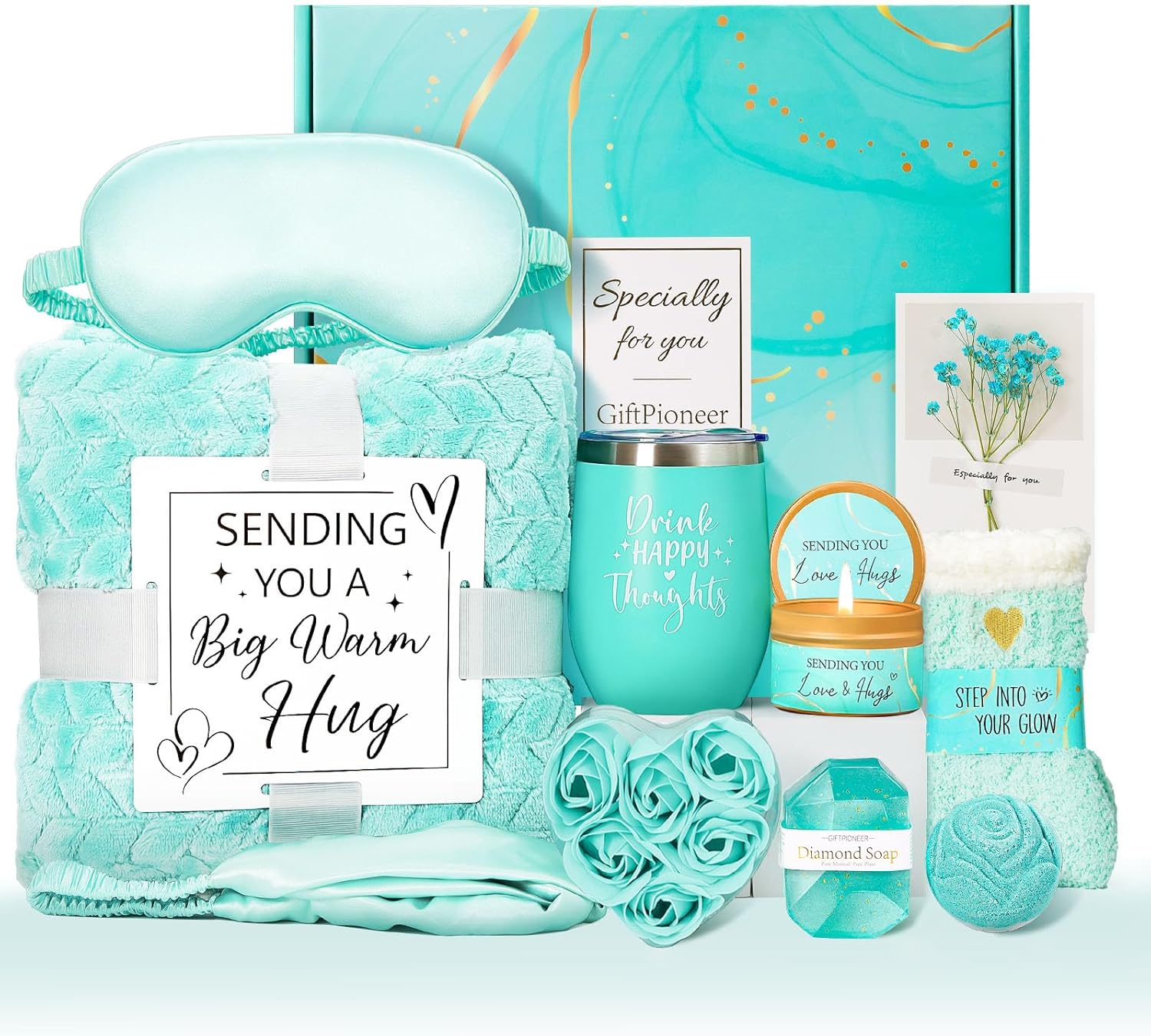 Birthday Gifts for Women, Self Care Friendship Gifts, Relaxing Spa Gifts Basket Care Package w/Luxury Flannel Blanket, Unique Ideas for Mom Her Friend Sister Wife (Ocean) Birthday Gifts for Women, Self Care Friendship Gifts, Relaxing Spa Gifts Basket Care Package w/Luxury Flannel Blanket, Unique Ideas for Mom Her Friend Sister Wife (Ocean)