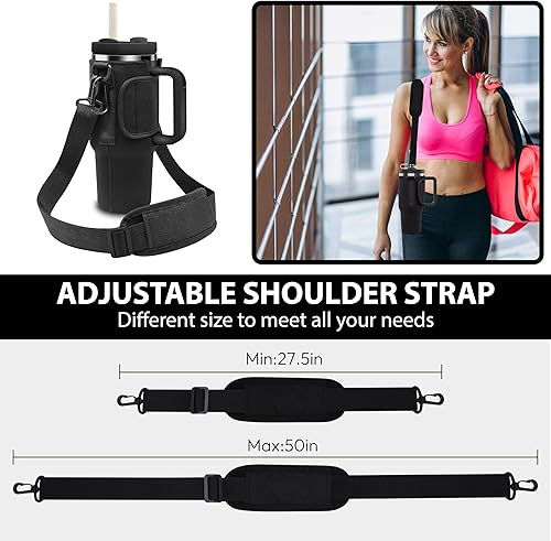 Miniatura 5 de Bolsa de transporte de hombro Stanley Cup (se adapta tanto a 30 oz 40 onzas) soporte para vasos Stanley Simple Modern con correa ajustable y clip de