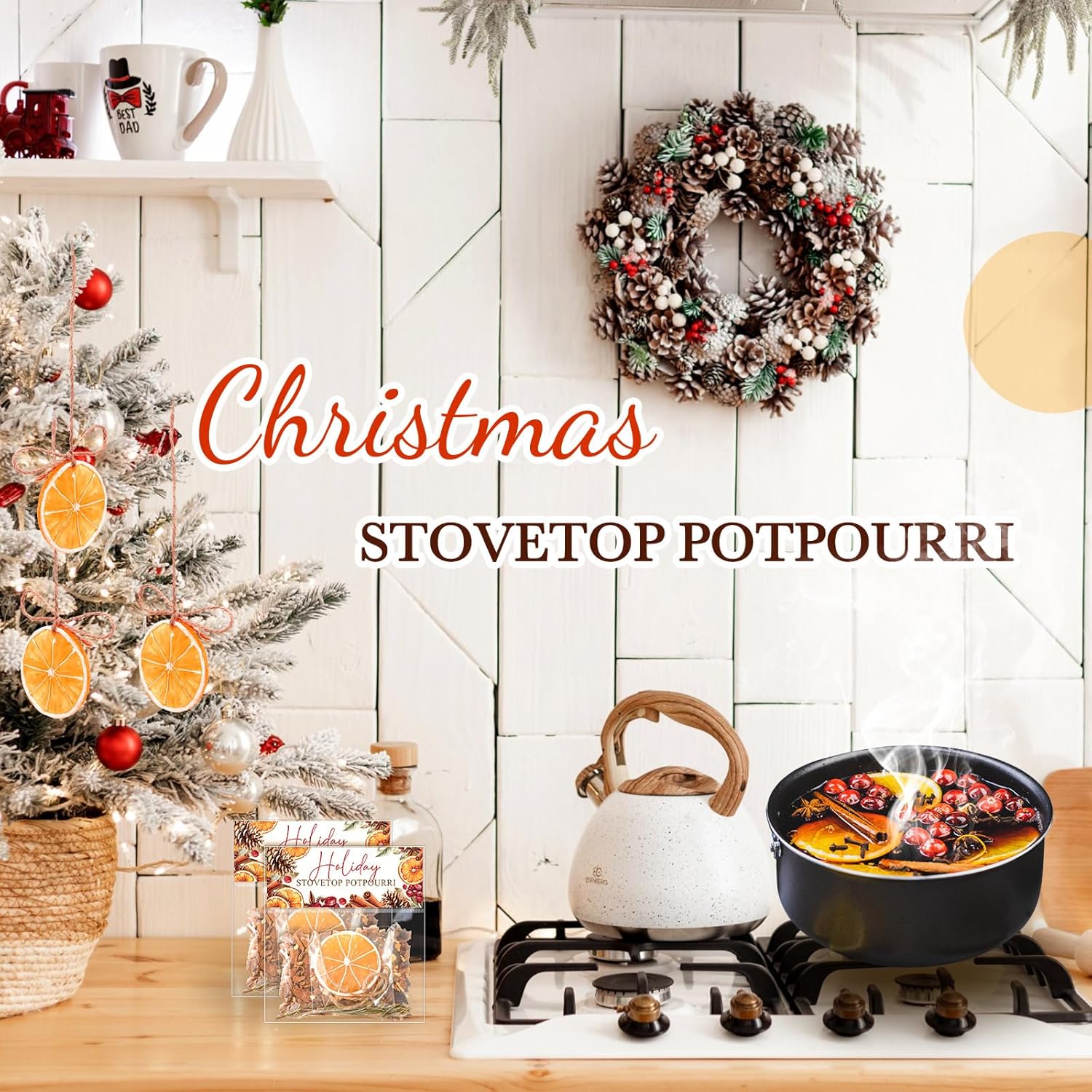 12 Pack Potpourri Simmer Pot Kit - Christmas & Holiday Scent Stocking Stuffer Gifts