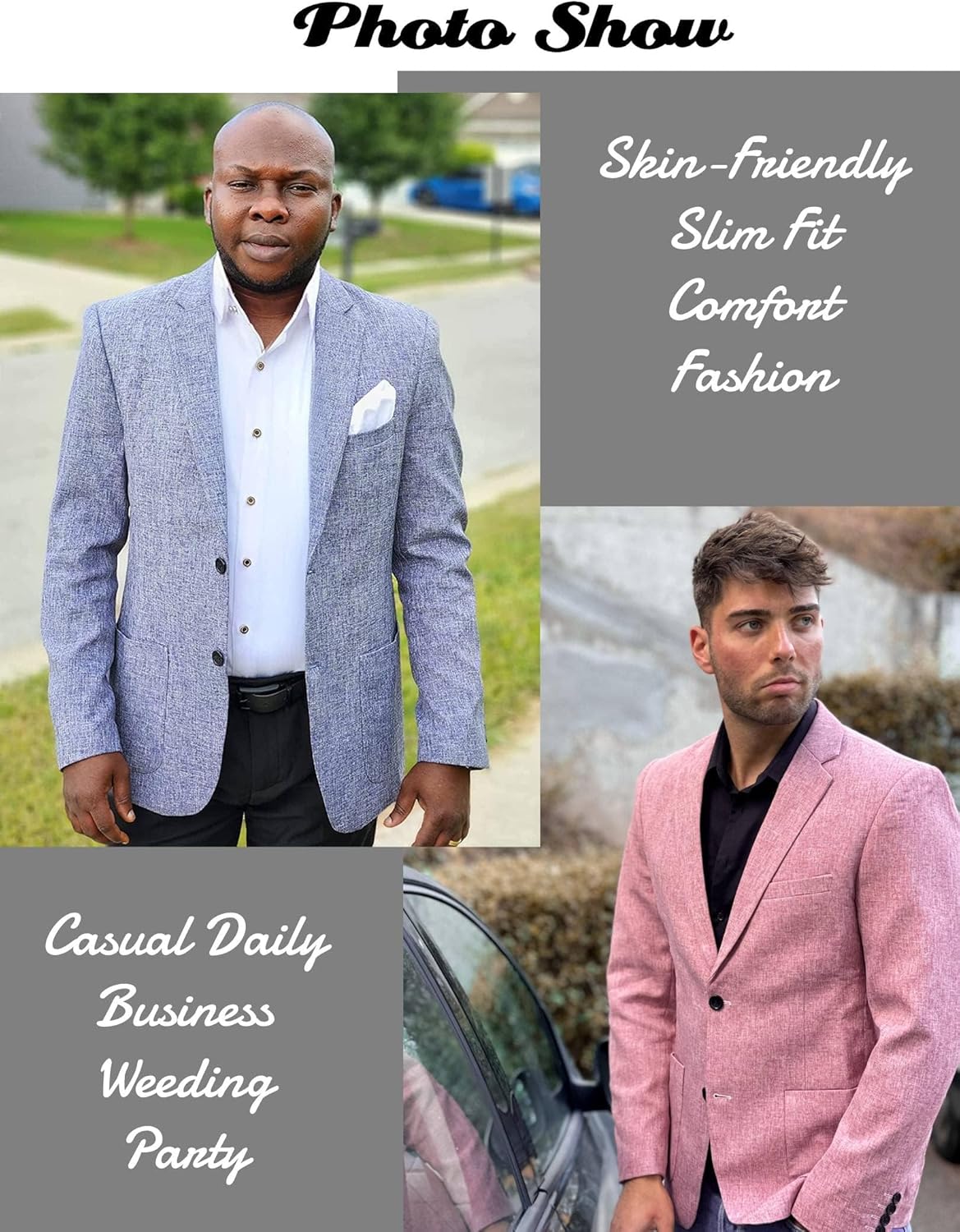 COOFANDY Mens Casual Blazer Slim Fit Sport Coat Lightweight Two Button Suit Jackets - Image 7