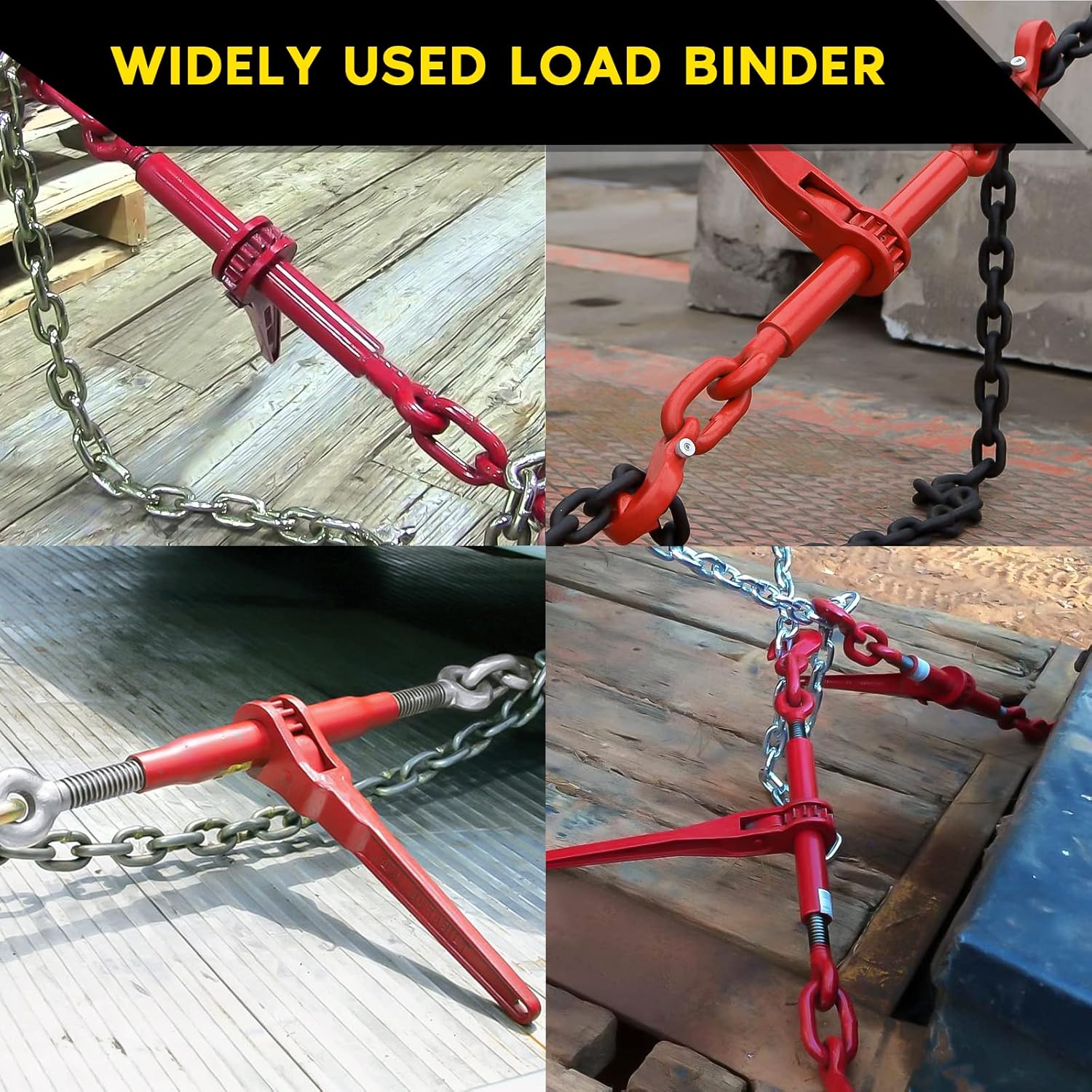 13000LBS Ratchet Chain Binder 1/2-5/8 Inch, 2 Pack Load Binders 13000 LBS Working Load Limit, Breaking Strength 46000 LBS Capacity, Heavy Duty Ratchet Boomer to A Truck Or Flatbed Trailer
