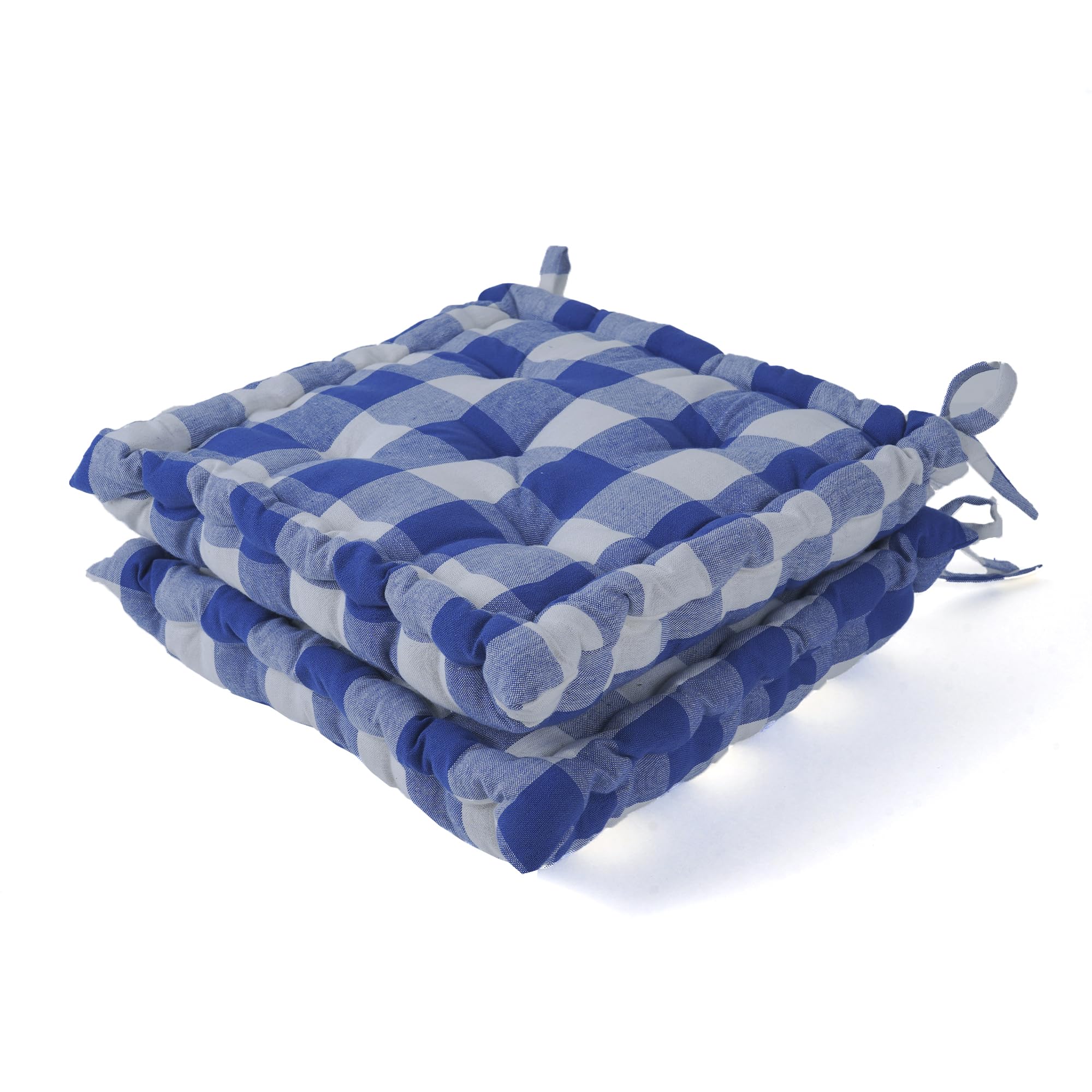 SKANDA FAB Premium Buffalo Checked Chair Pad 100% Cotton|Chair Cushion Pad|Chair Cushion Square Chair Pad Big Check Blue White 40X40 (Pack of 2) (B0CJNXHJZZ) Amazon Price History, Amazon Price Tracker